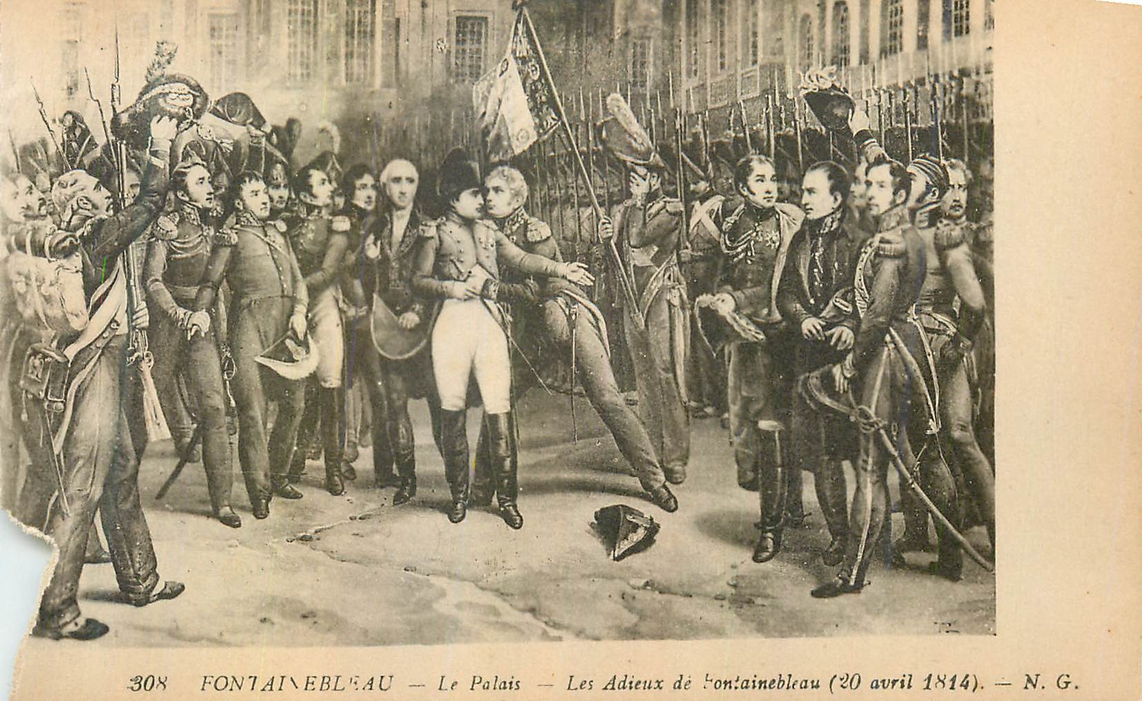 Fontainebleau — Le Palais — Les Adieux de Fontainebleau (20 avril 1814) — N.G.