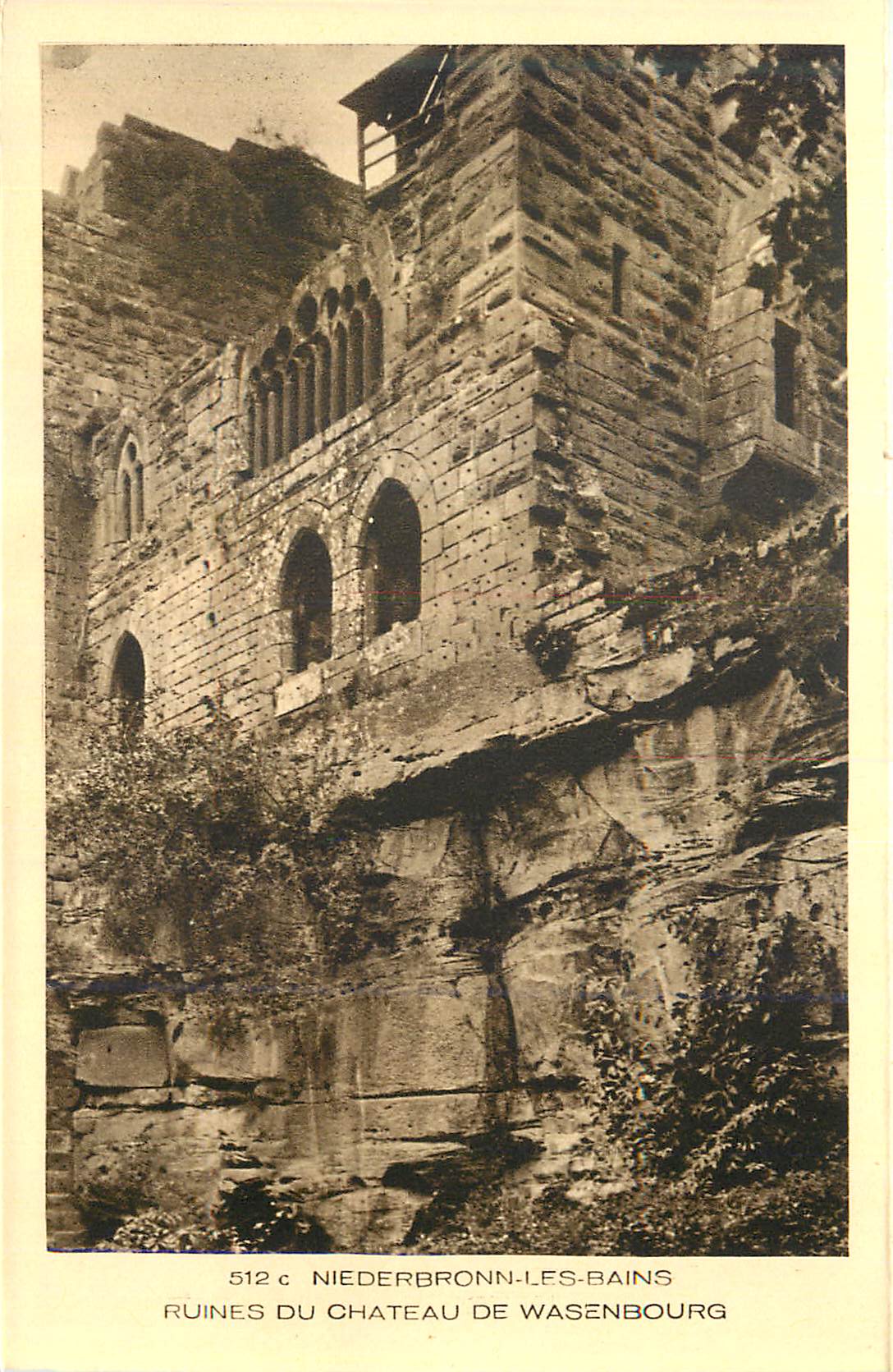 Ruines du château de Wasenbourg — Niederbronn-les-Bains — Collection L'Alsace, éditeur Braun & Cie, Mulhouse-Dornach