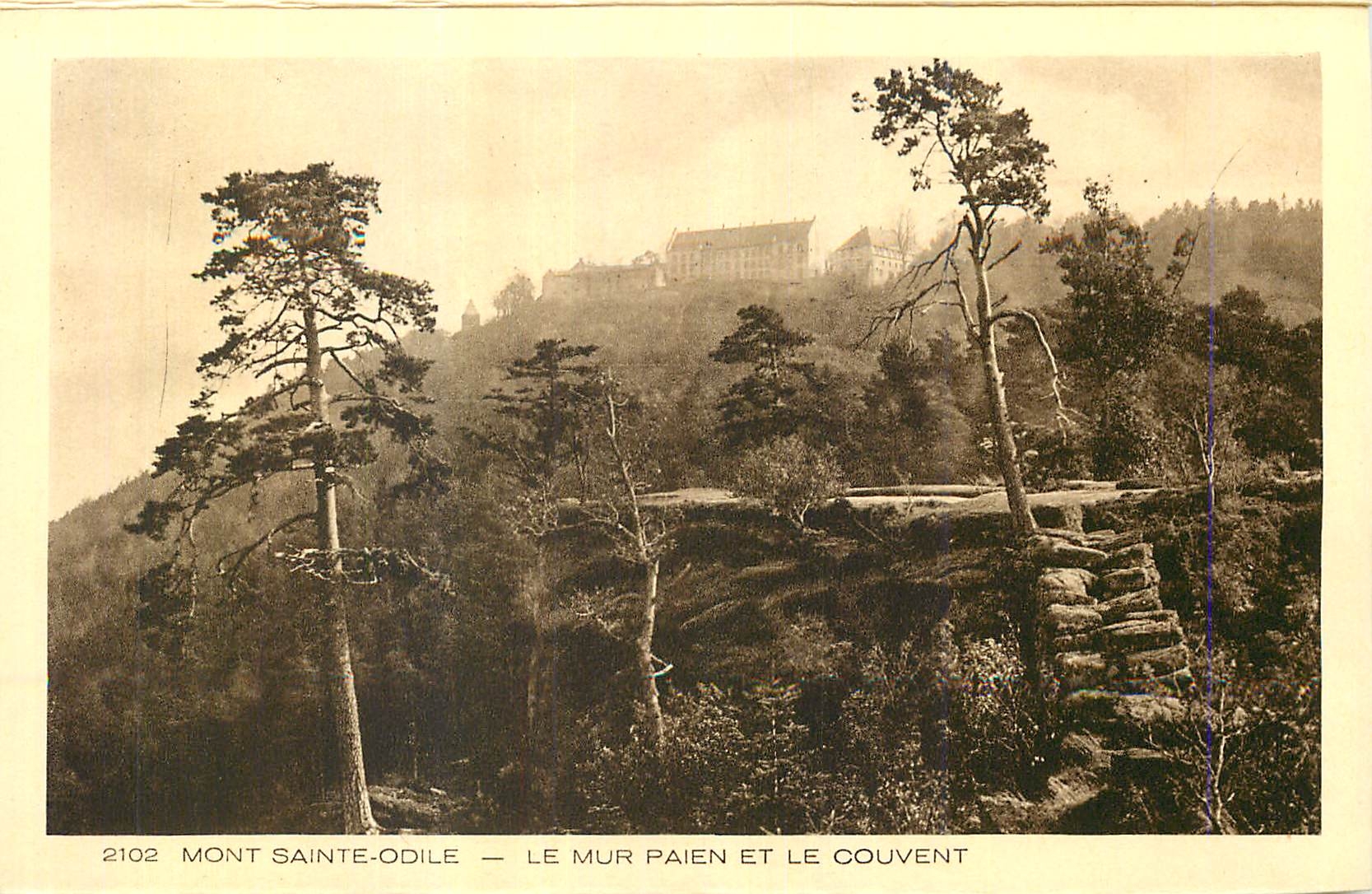 CPA Mont Sainte Odile Le Mur Paien et le Couvent