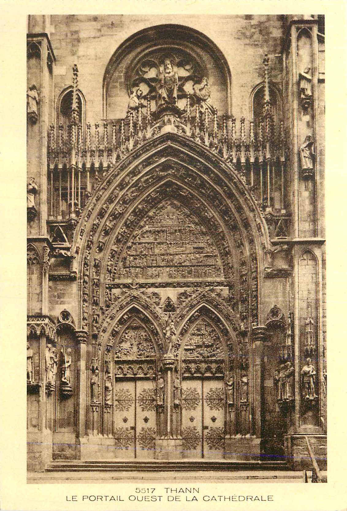 Le Portail Ouest de la Cathédrale — Thann — série 5517 — éditeur BRAUN & Cie, Mulhouse-Dornach