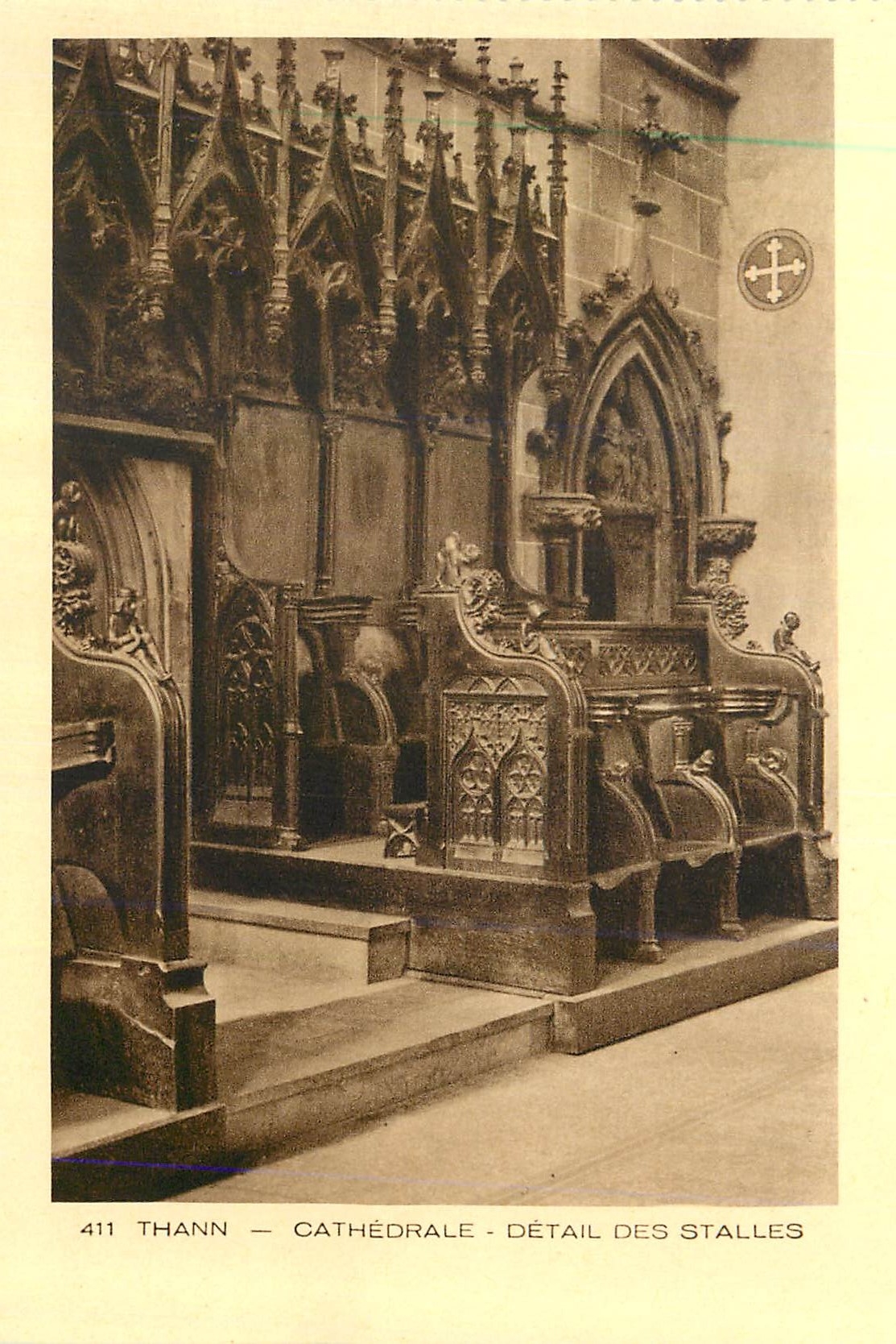 CPA Thann La Cathedrale Detail des Stalles