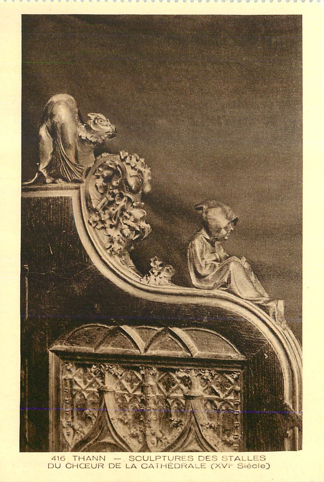 Thann — Sculptures des stalles du chœur de la cathédrale (XVIe siècle) — Collection L'Alsace, Braun & Cie, Mulhouse