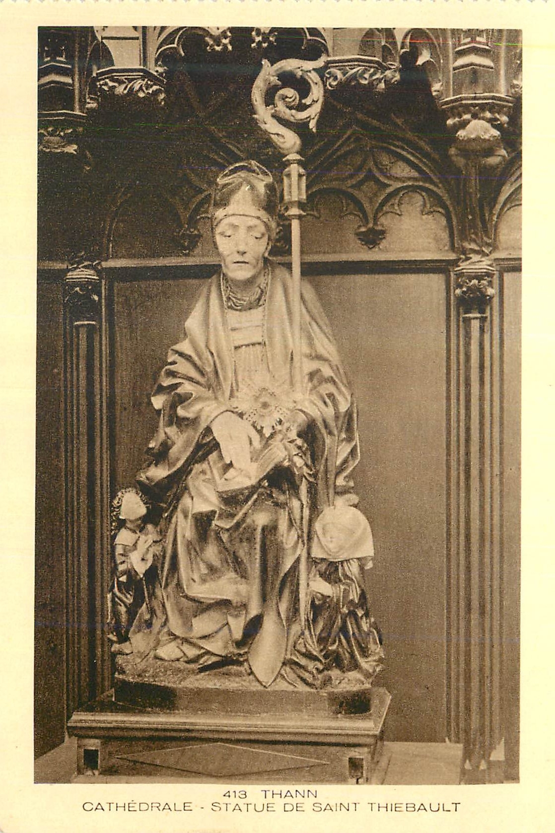 CPA Thann Cathedrale Statue de Saint Thiebault