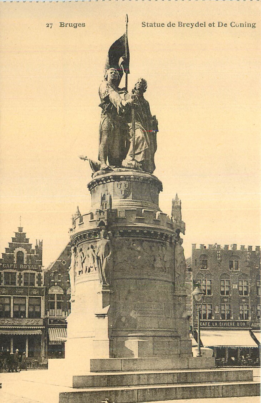 CPA Bruges Statue de Breydel et De Coning