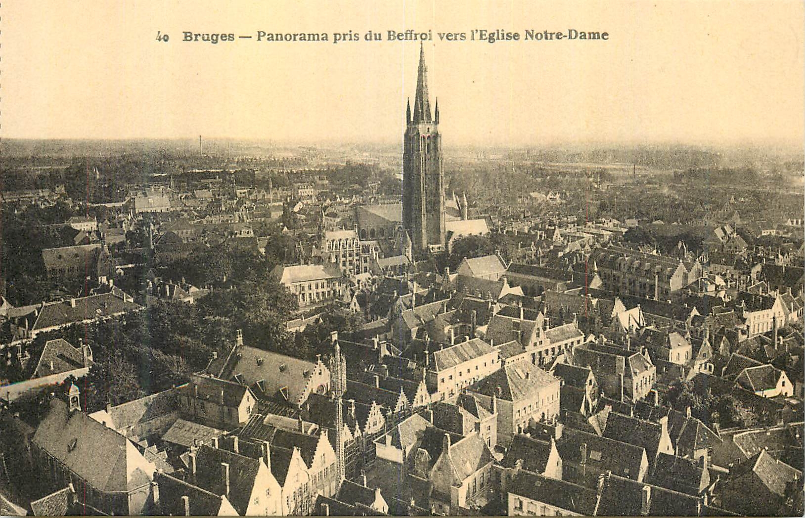 CPA Bruges Panorama pris du Beffroi vers l'Eglise Notre Dame