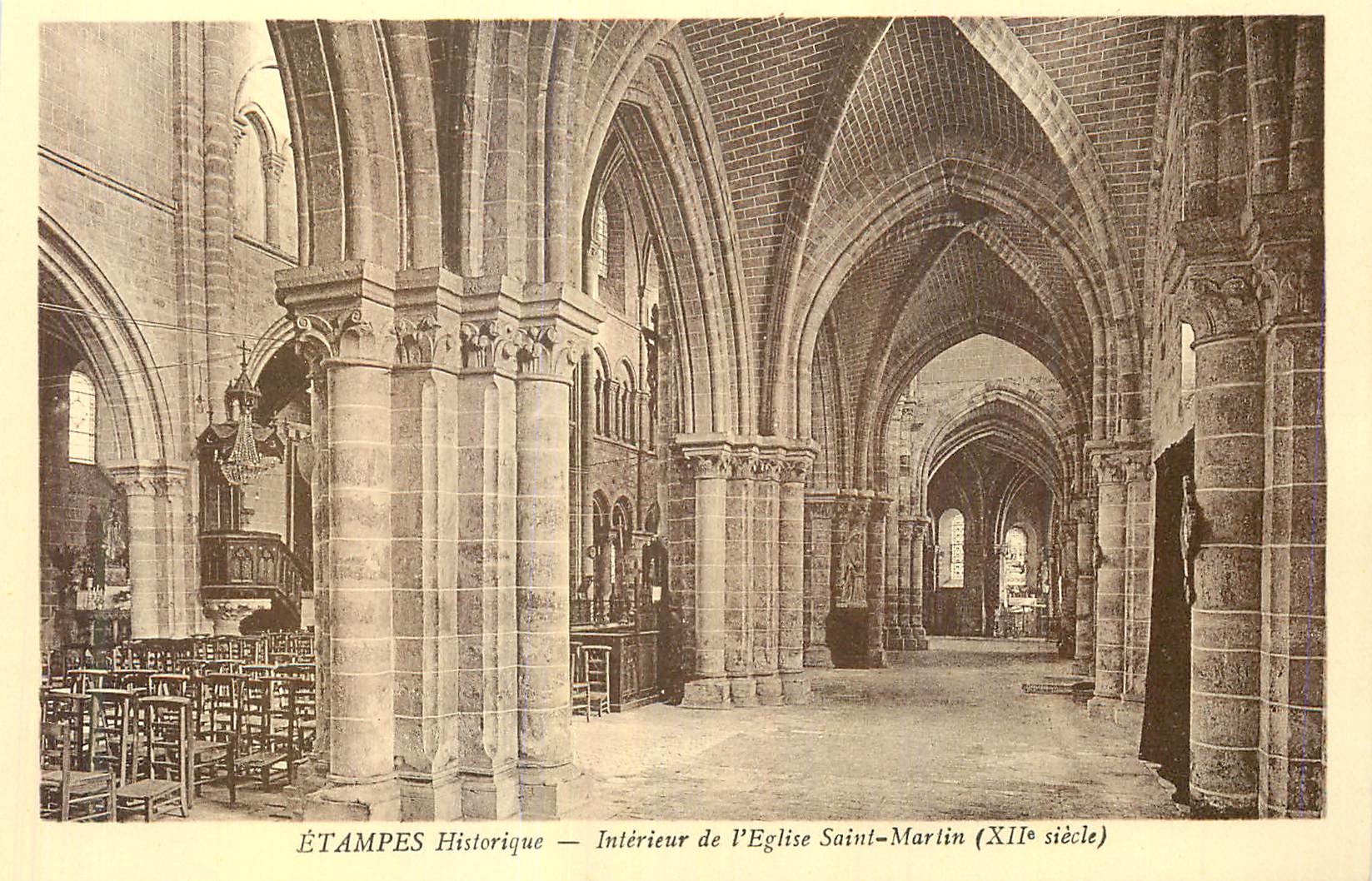 Étampes Historique — Intérieur de l'Église Saint-Martin (XIIe siècle)
