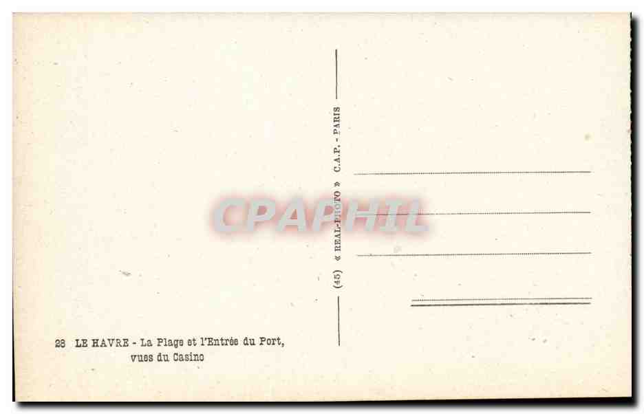 Le Havre - La Plage et L'entree du Port et vues du Casino - CPA  — Rückseite