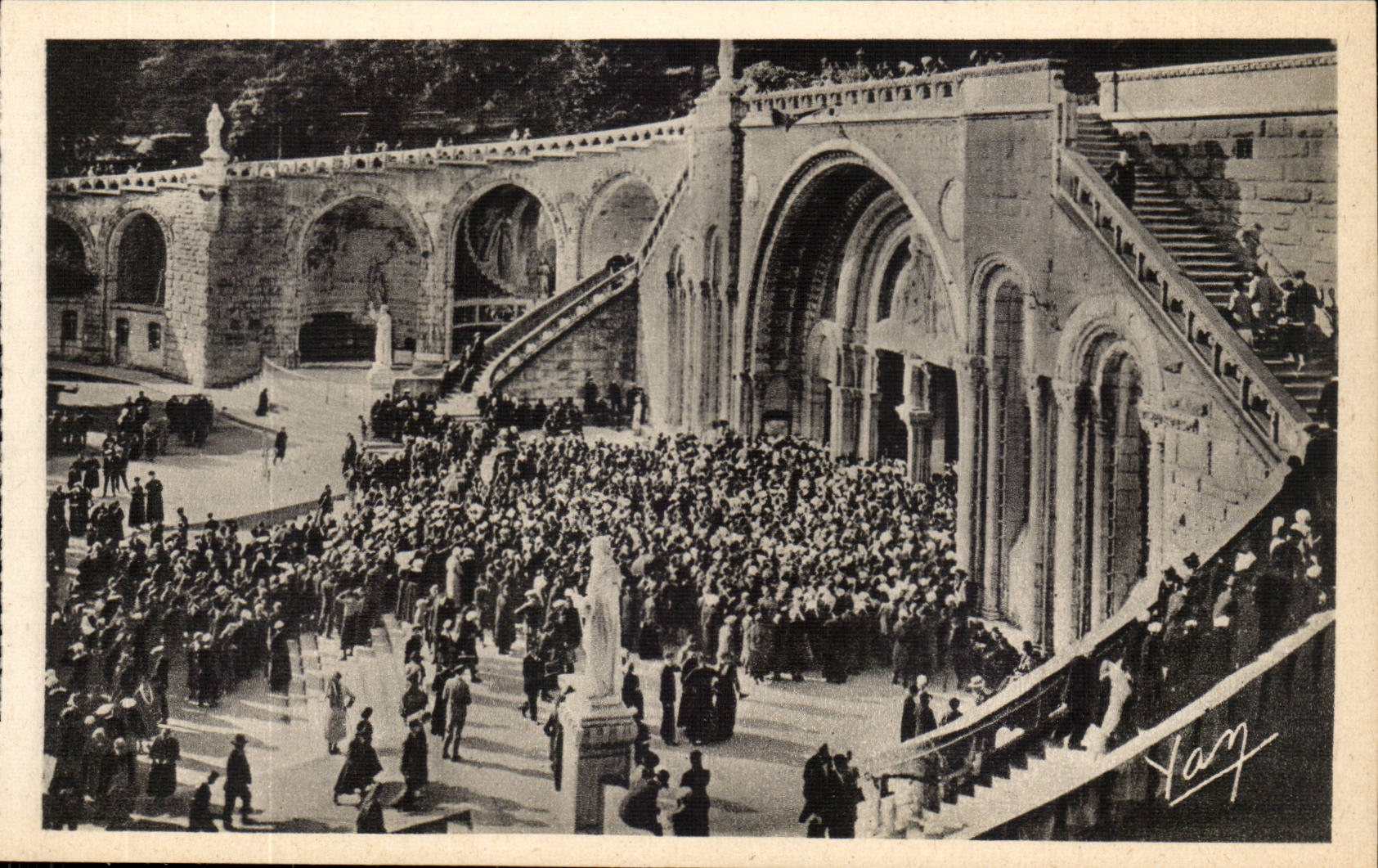 Lourdes - Entree du Rosaire - CPA 