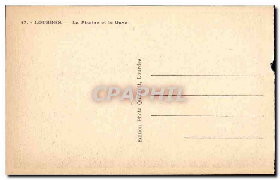 Lourdes - La Piscine et la Gare - CPA  — Verso
