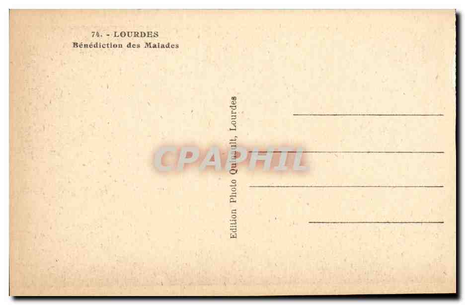 Lourdes - Benediction des Malades - CPA  — Verso