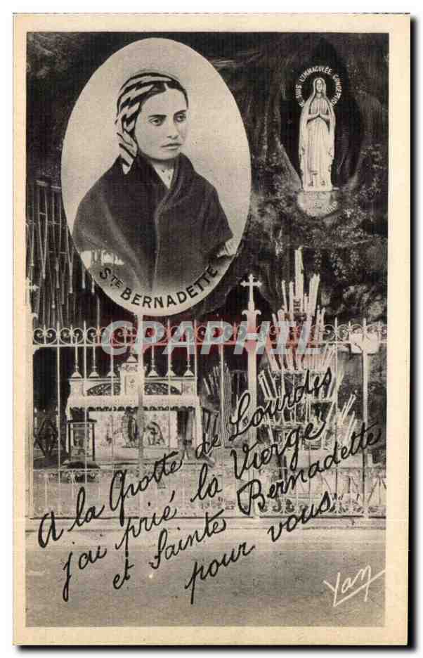Lourdes - Ste Bernadette et La Grotte miraculeuse - CPA 