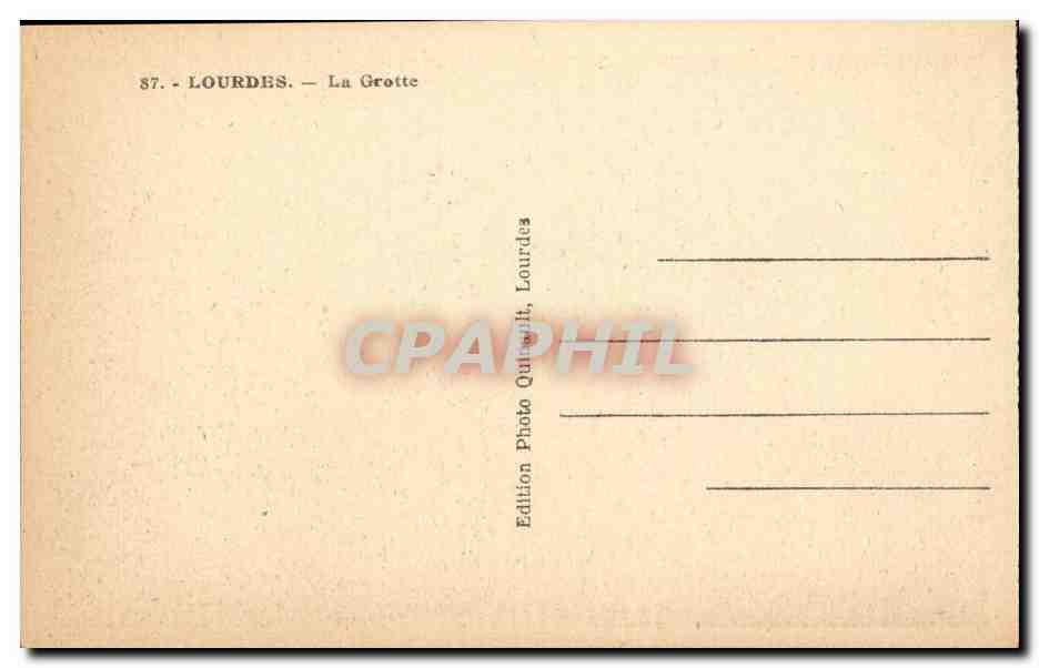 Lourdes - Ste Bernadette et La Grotte miraculeuse - CPA  — Verso
