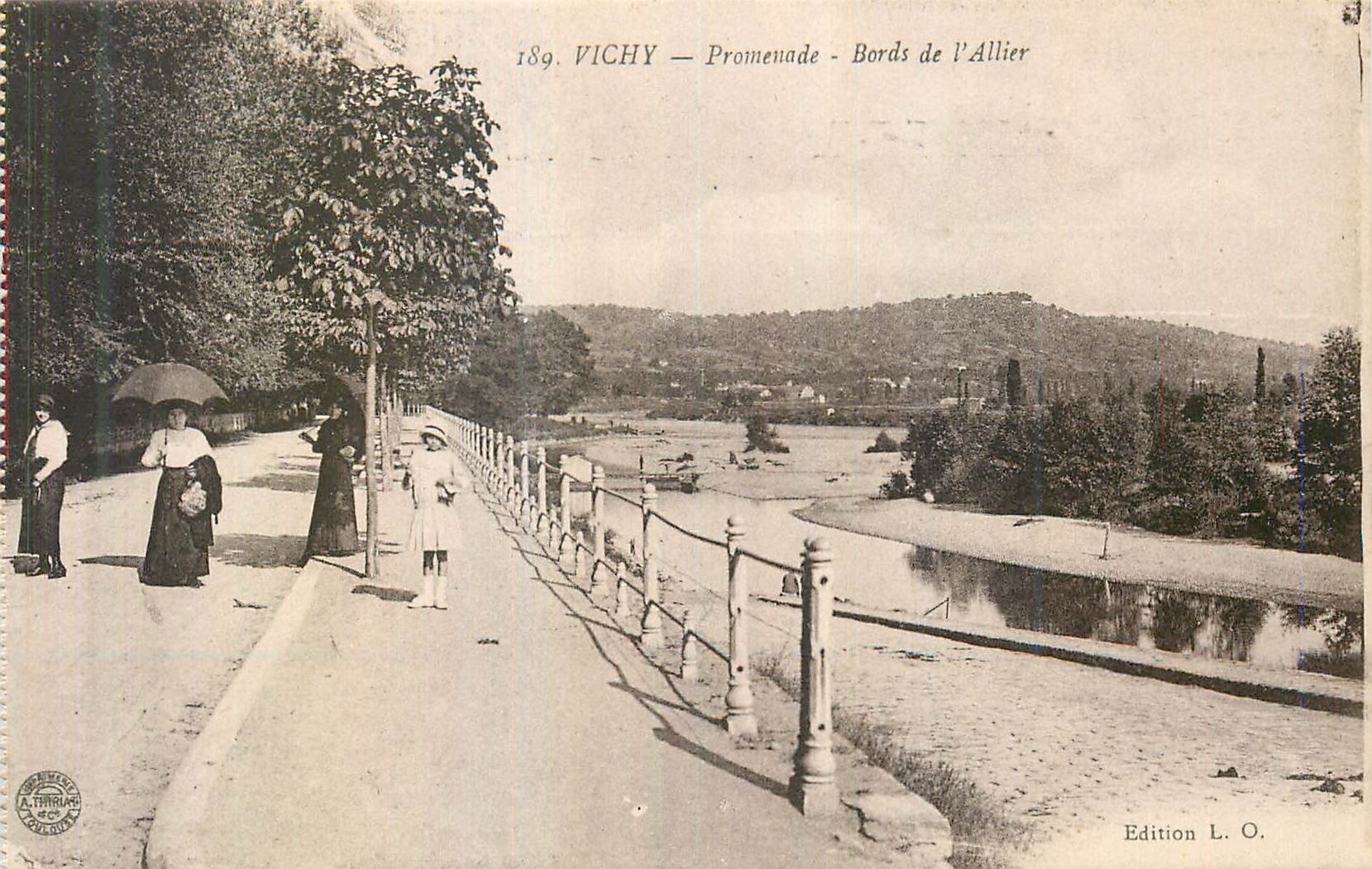 Vichy — Promenade - Bords de l'Allier — Edition L. O. - Recto