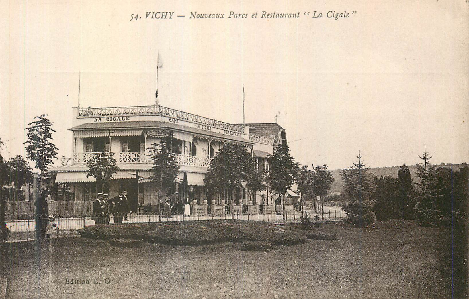 CPA Vichy Nouveaux Parcs et Restaurant La Cigale 