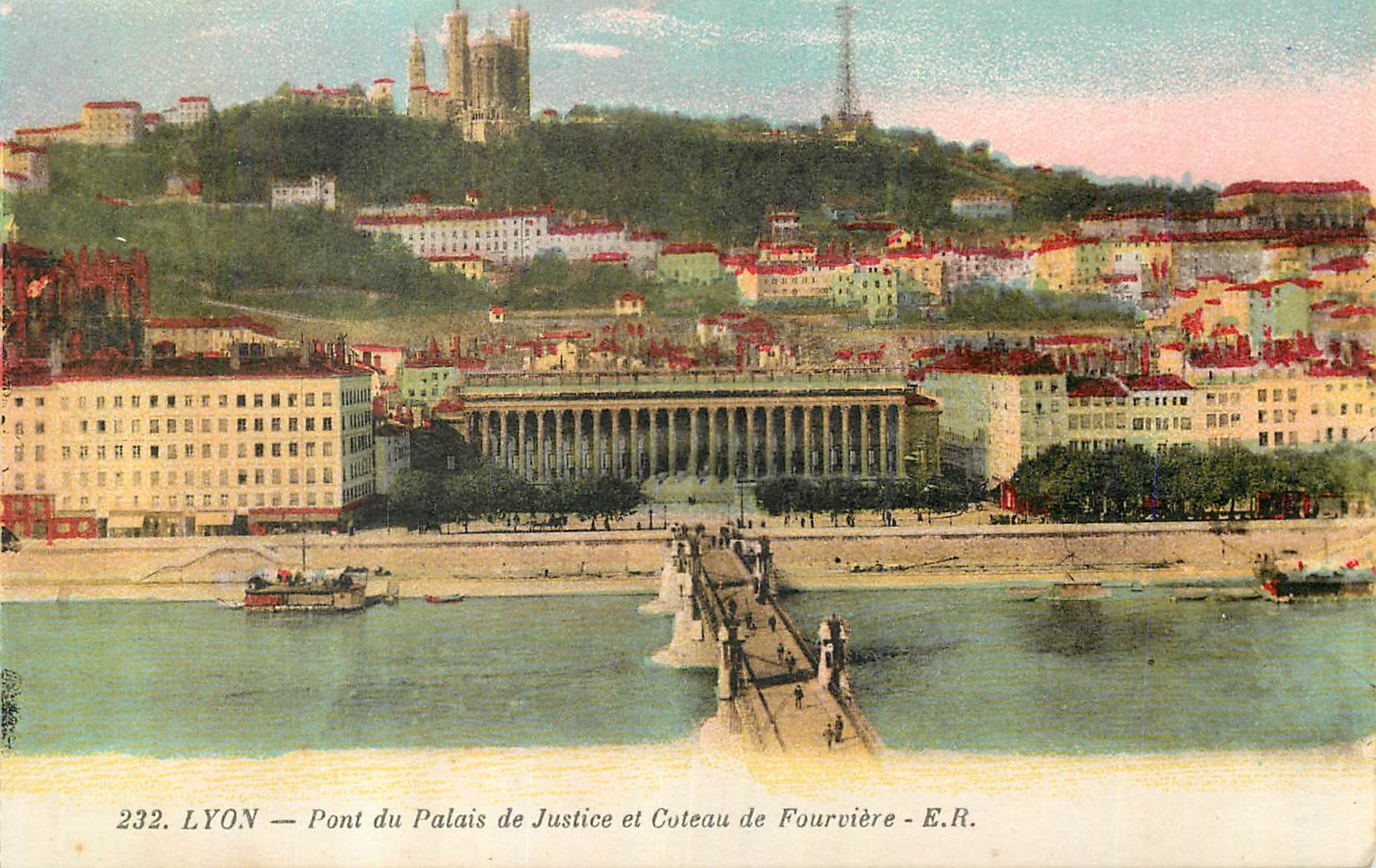 CPA Lyon Pont du Palais de Justice et Coteau de Fourviere 