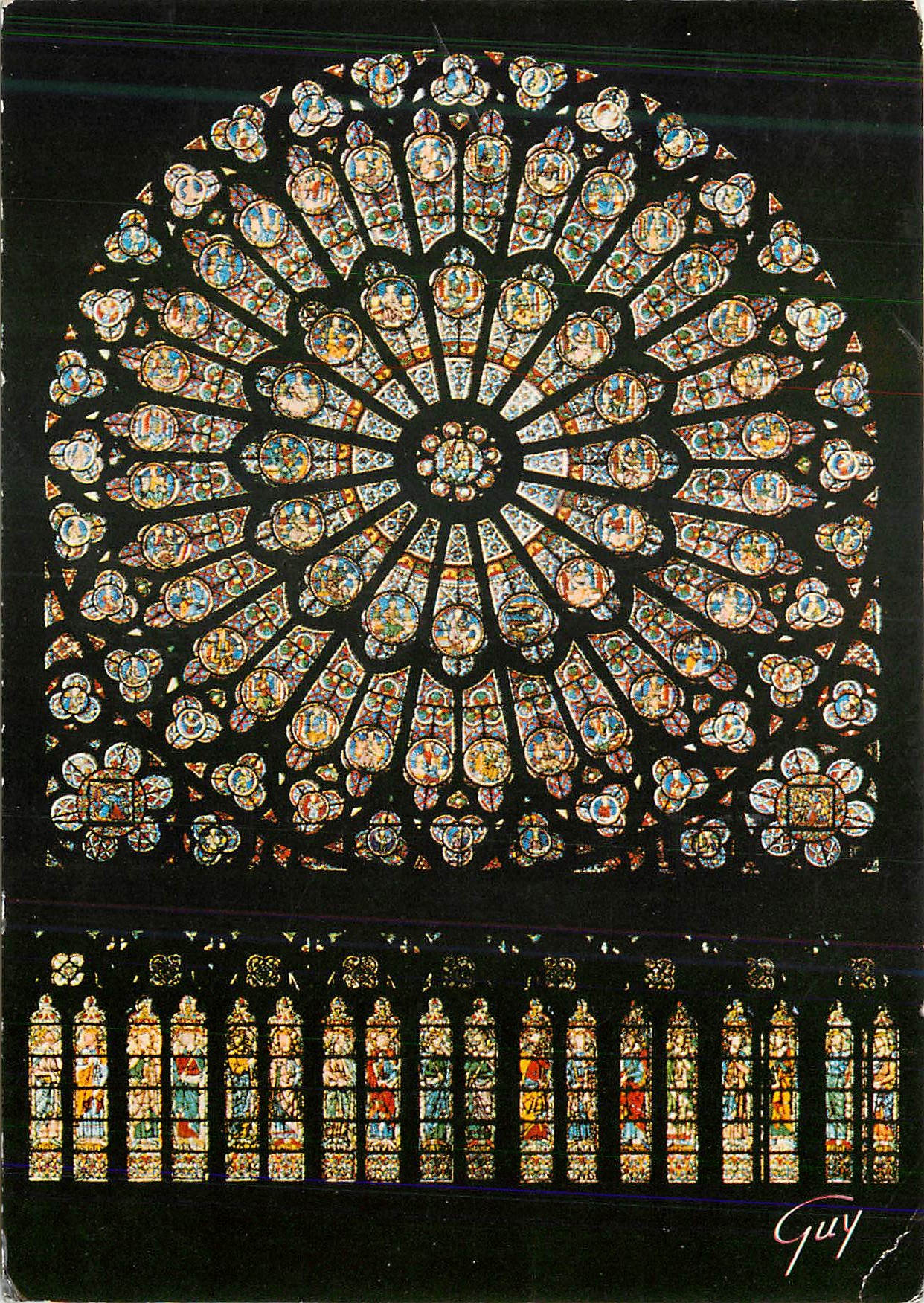 CPM Paris et ses Merveilles La cathedrale Notre Dame la rose nord 
