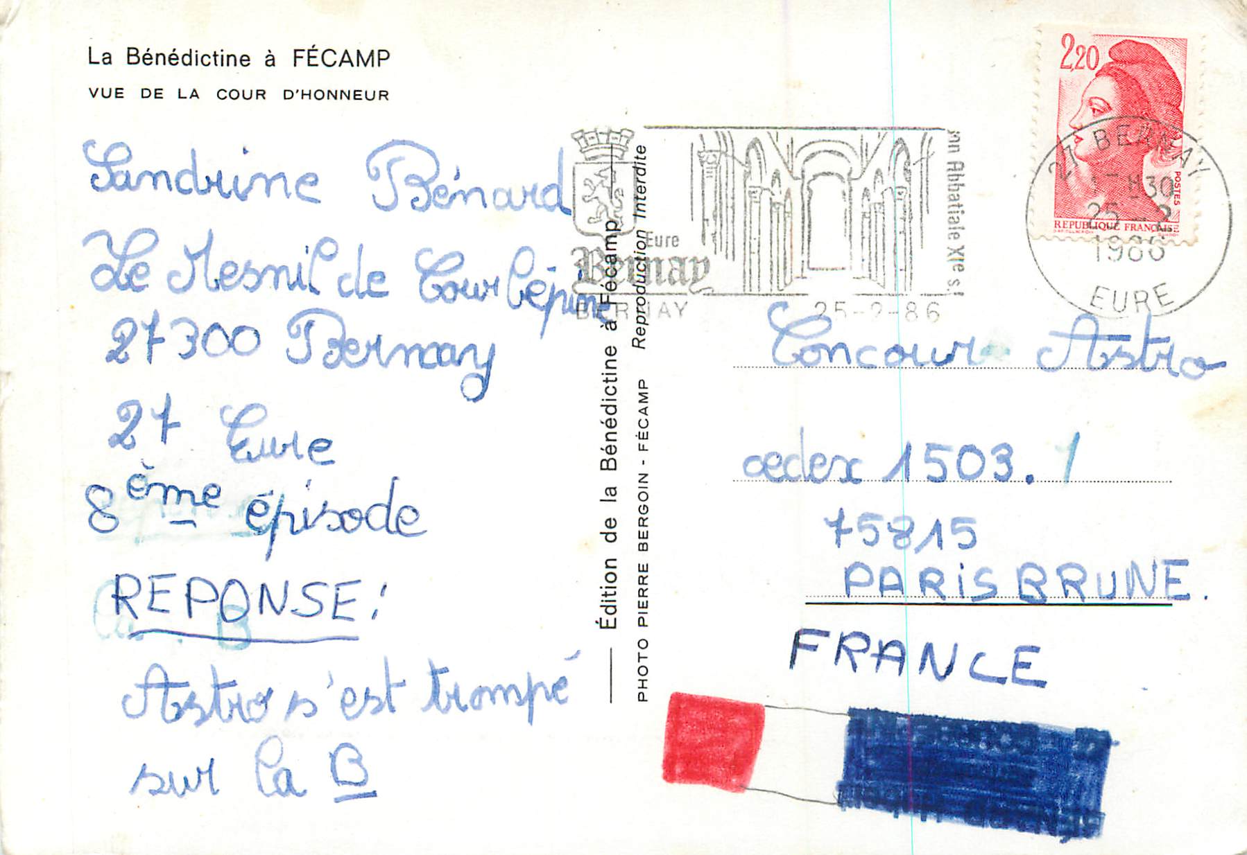 CPM La Benedictine a Fecamp Vue de la Cour d Honneur  — Rückseite