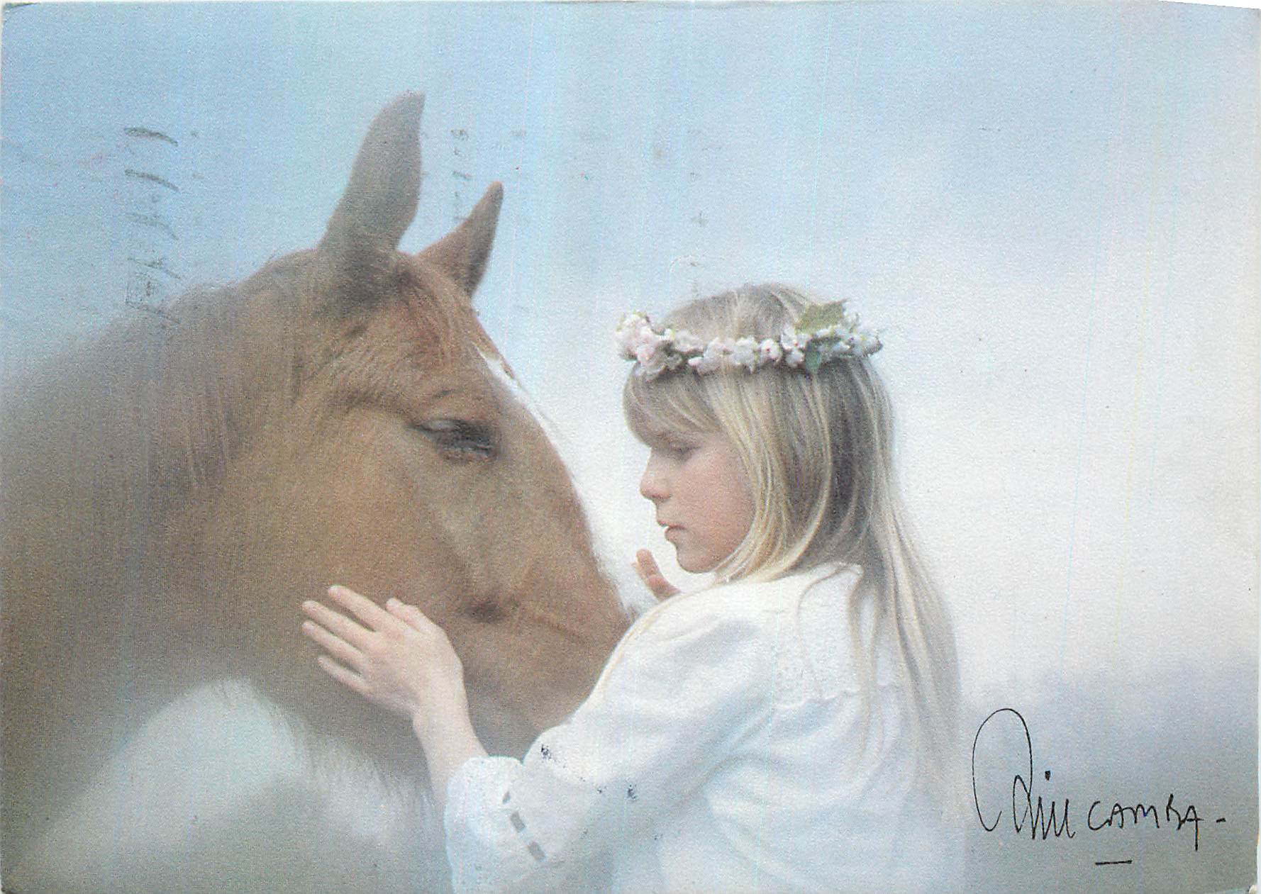 CPM Femme Cheval