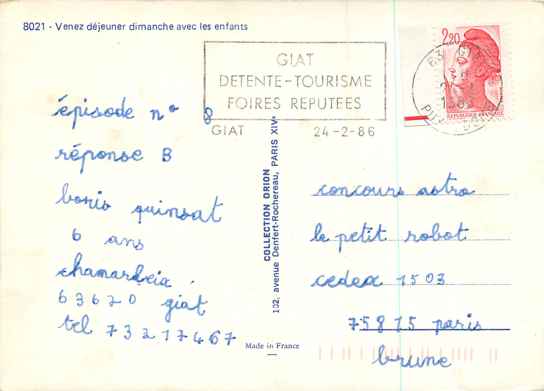 CPM Venez dejeuner dimanche avec les enfants Cochons Porcs — Back