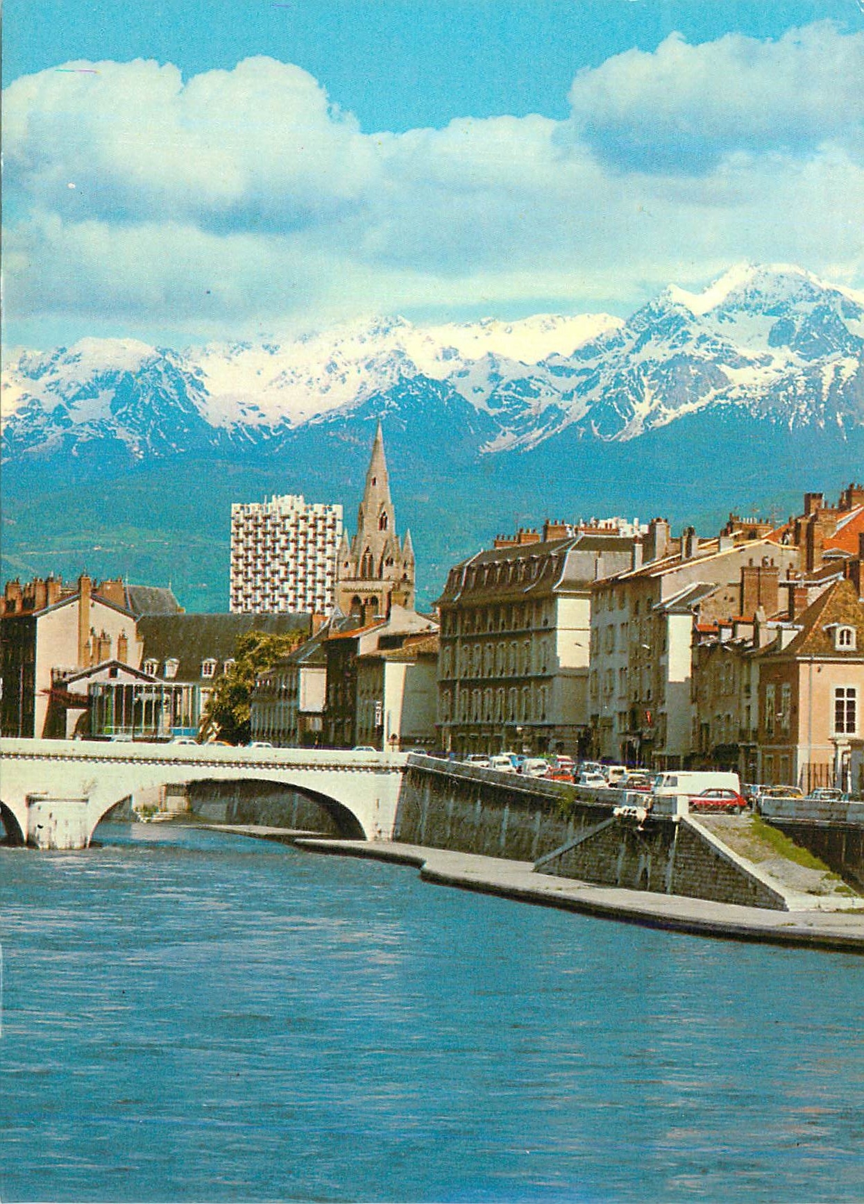 CPM Grenoble L Isere Le Pont Marius Gontard L Eglise St Andre et Belledonne 