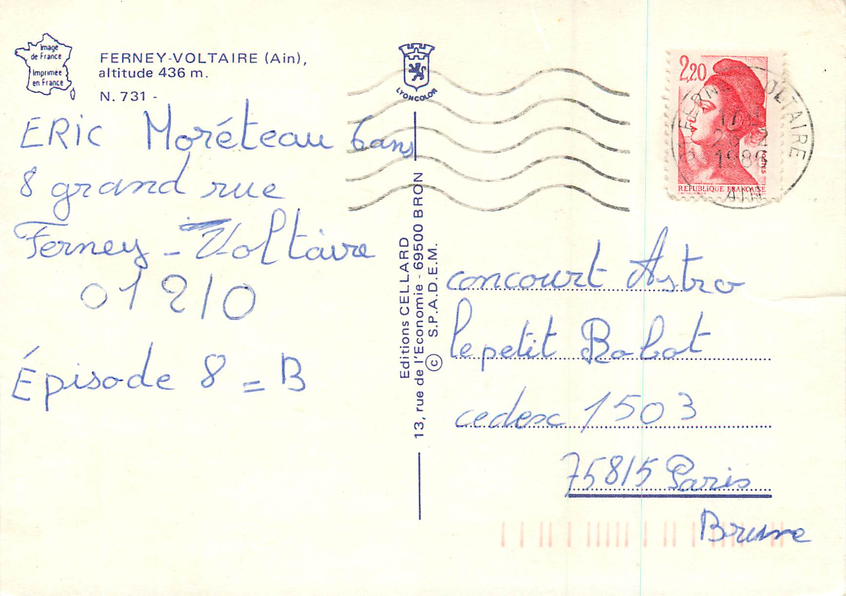 CPM Ferney Voltaire Ain  — Rückseite