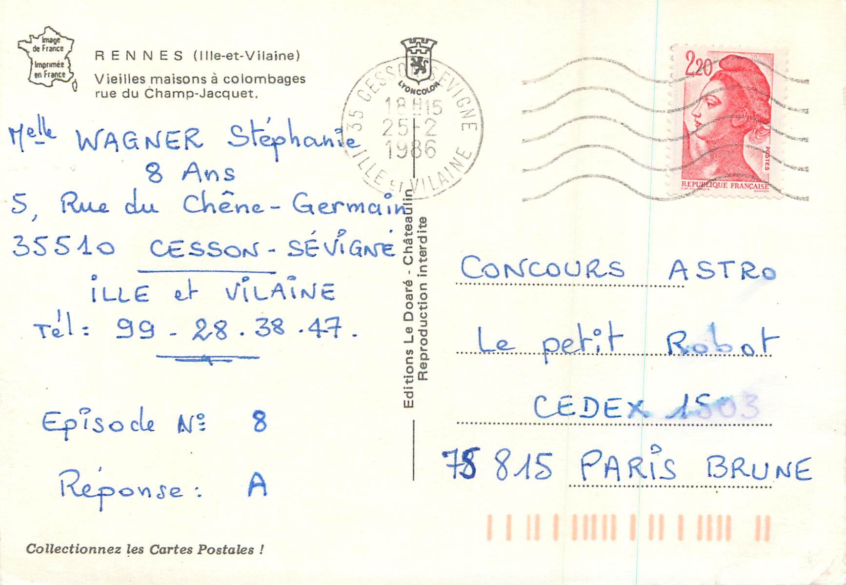 Rennes (Ille-et-Vilaine) — Vieilles maisons à colombages, rue du Champ-Jacquet — Éditions Le Doaré — Reverso