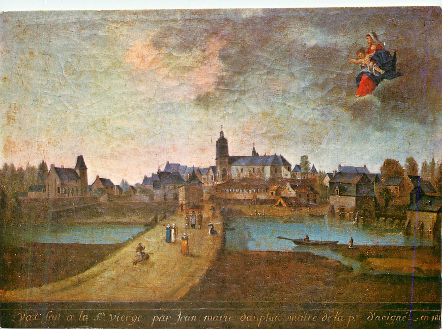 Acigné — Vue générale en 1811 — Édition Michel Thomaizeau (1984)