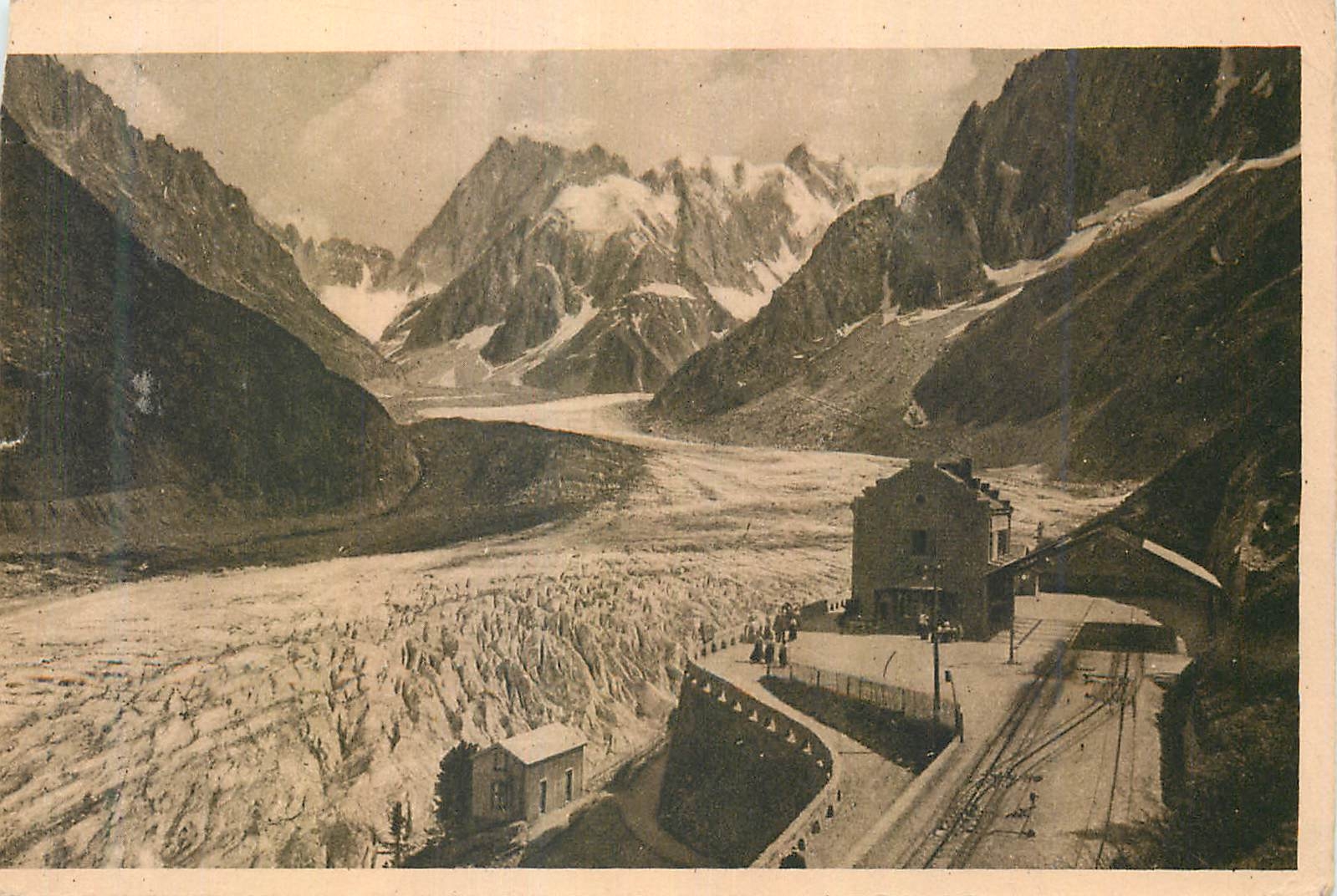 CPA Chamonix Mont Blanc La Mer de Glace vue du Montenvers 