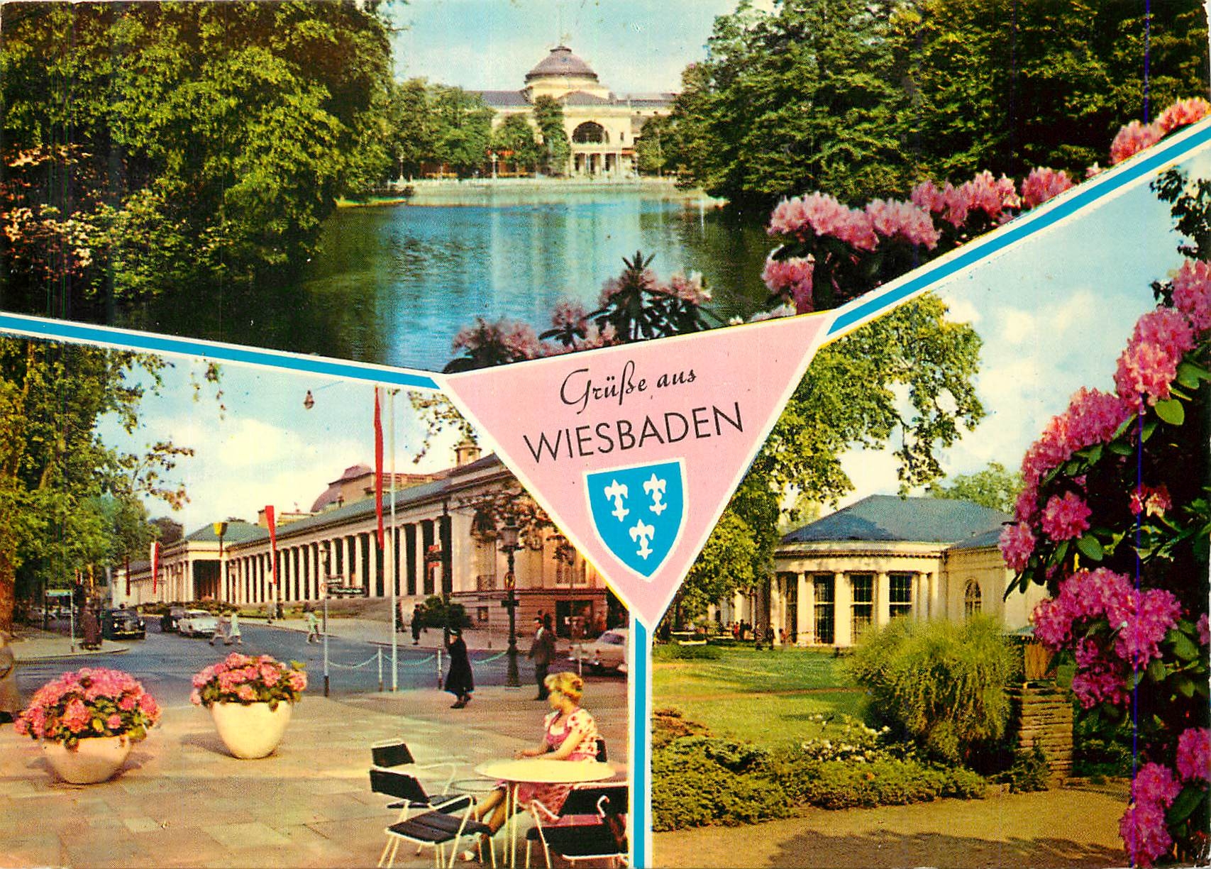 CPA Kurstad Wiesbaden Kurgarten mit Kurhaus 