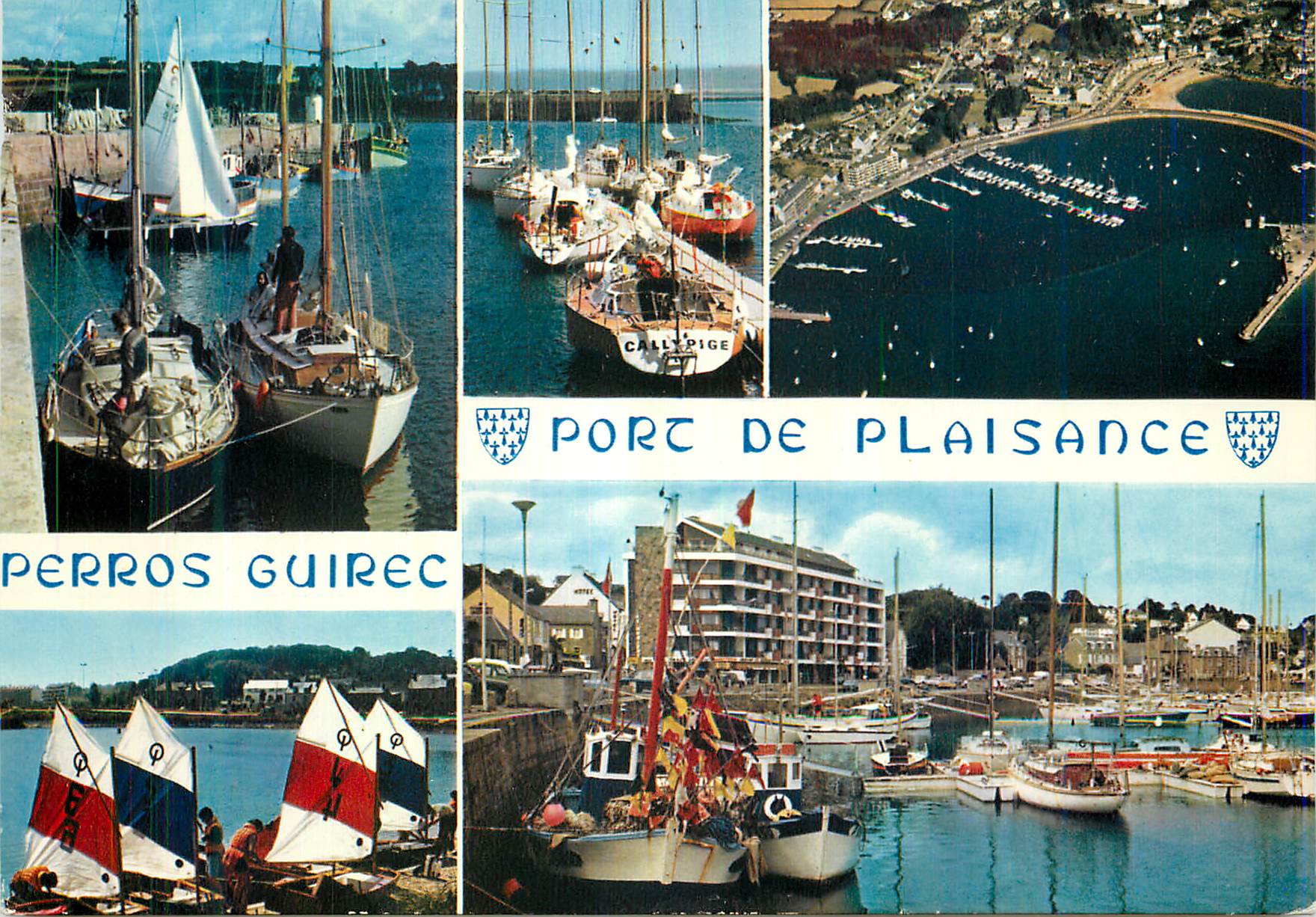 CPA Perros Guirec Le port de plaisance et son bassin a flot Bateaux de peche