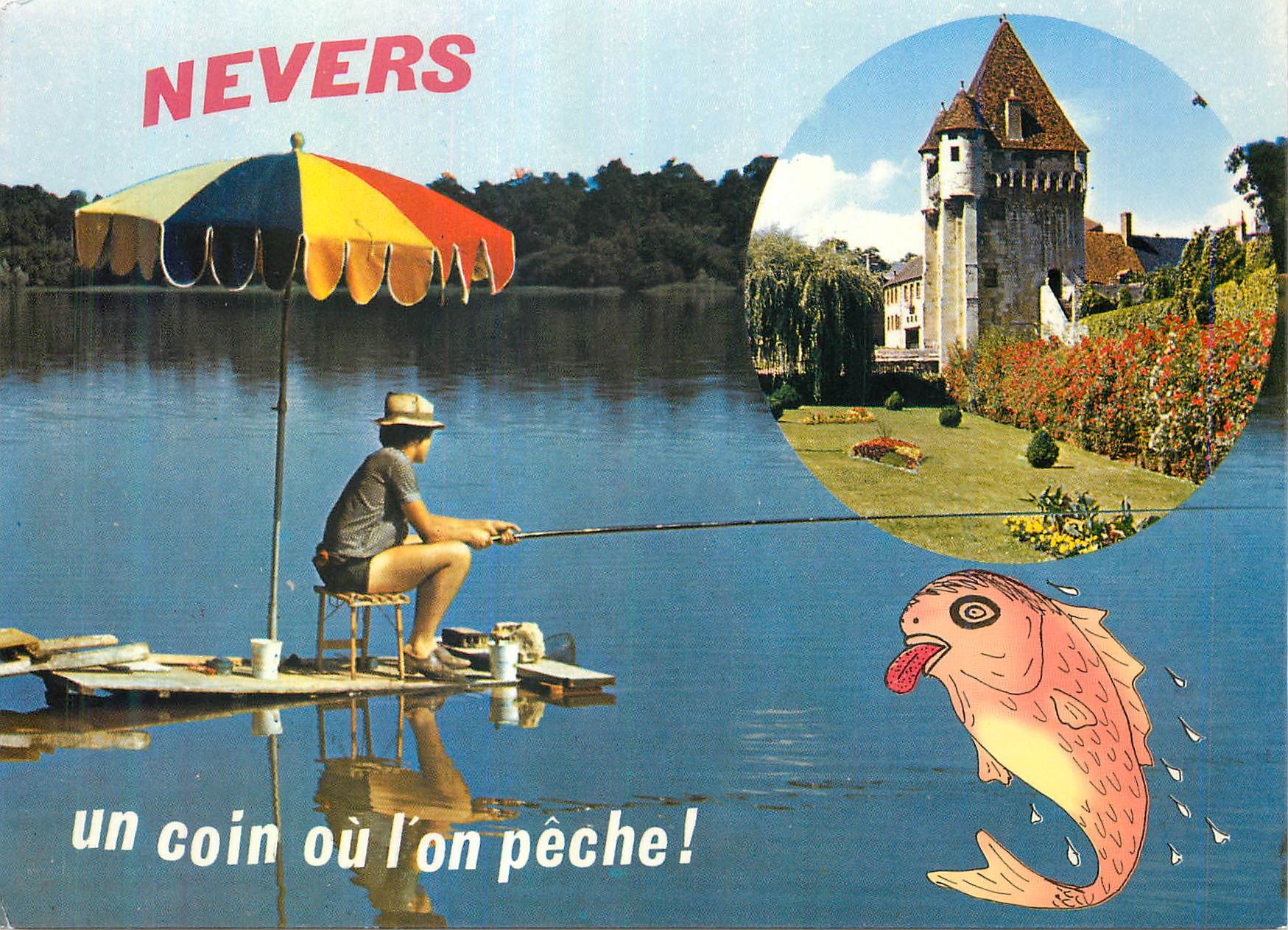 Nevers — un coin où l'on pêche! — Éditions Nivernaises n°10.368