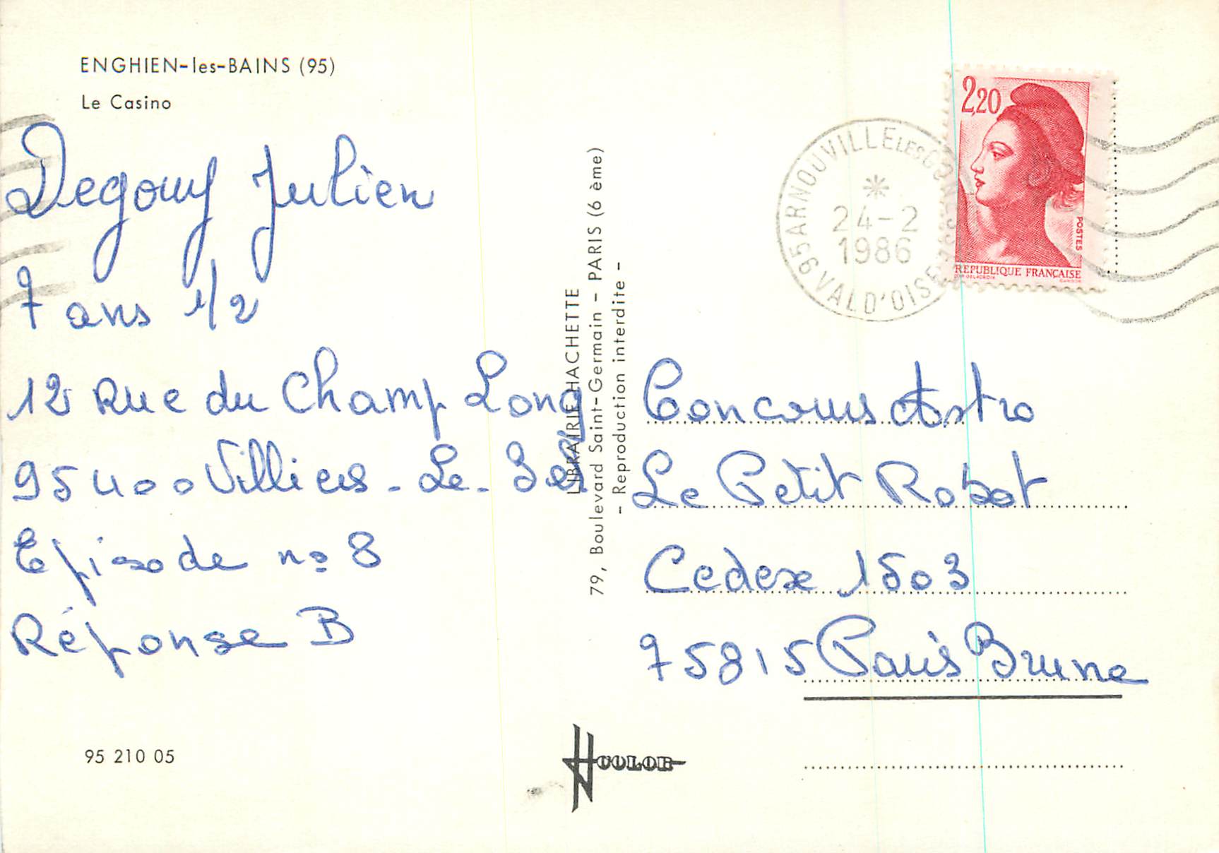 Municipal Casino — Enghien-les-Bains — Verlag Noolor — Rückseite