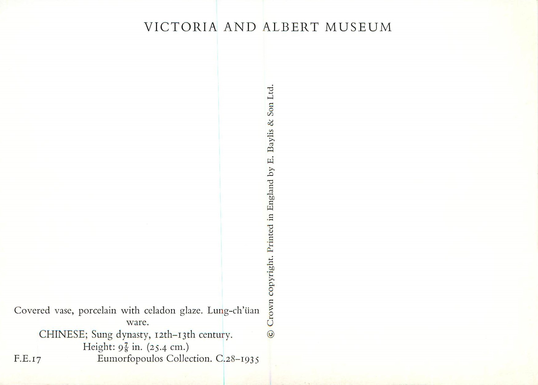 CPM Covered vase porcelain with celadon glaze Lunc chu uan ware Victoria and Albert Museum  Chine China — Rückseite