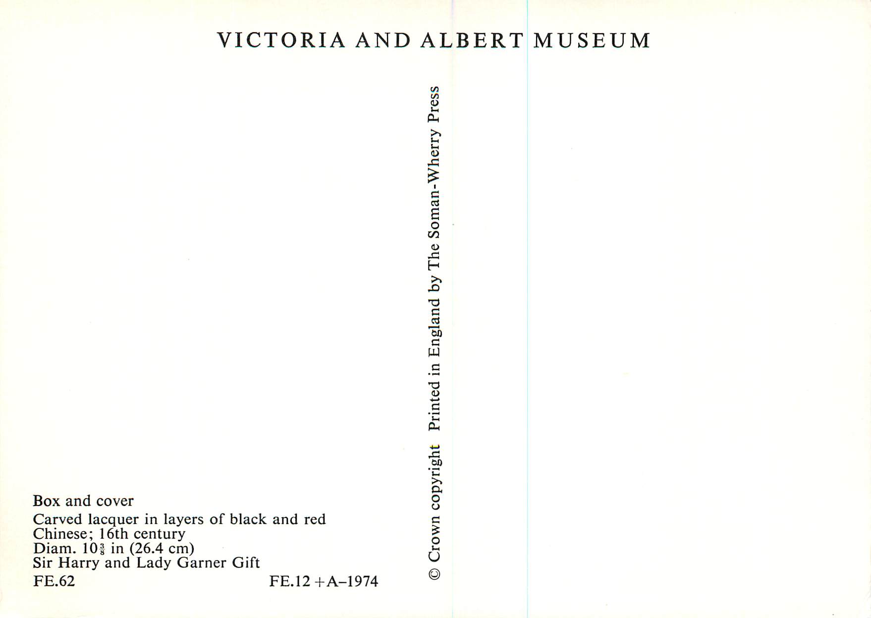 CPM Box and cover Carved lacquer in layers of black and red Victoria and Albert Museum  Chine China — Rückseite