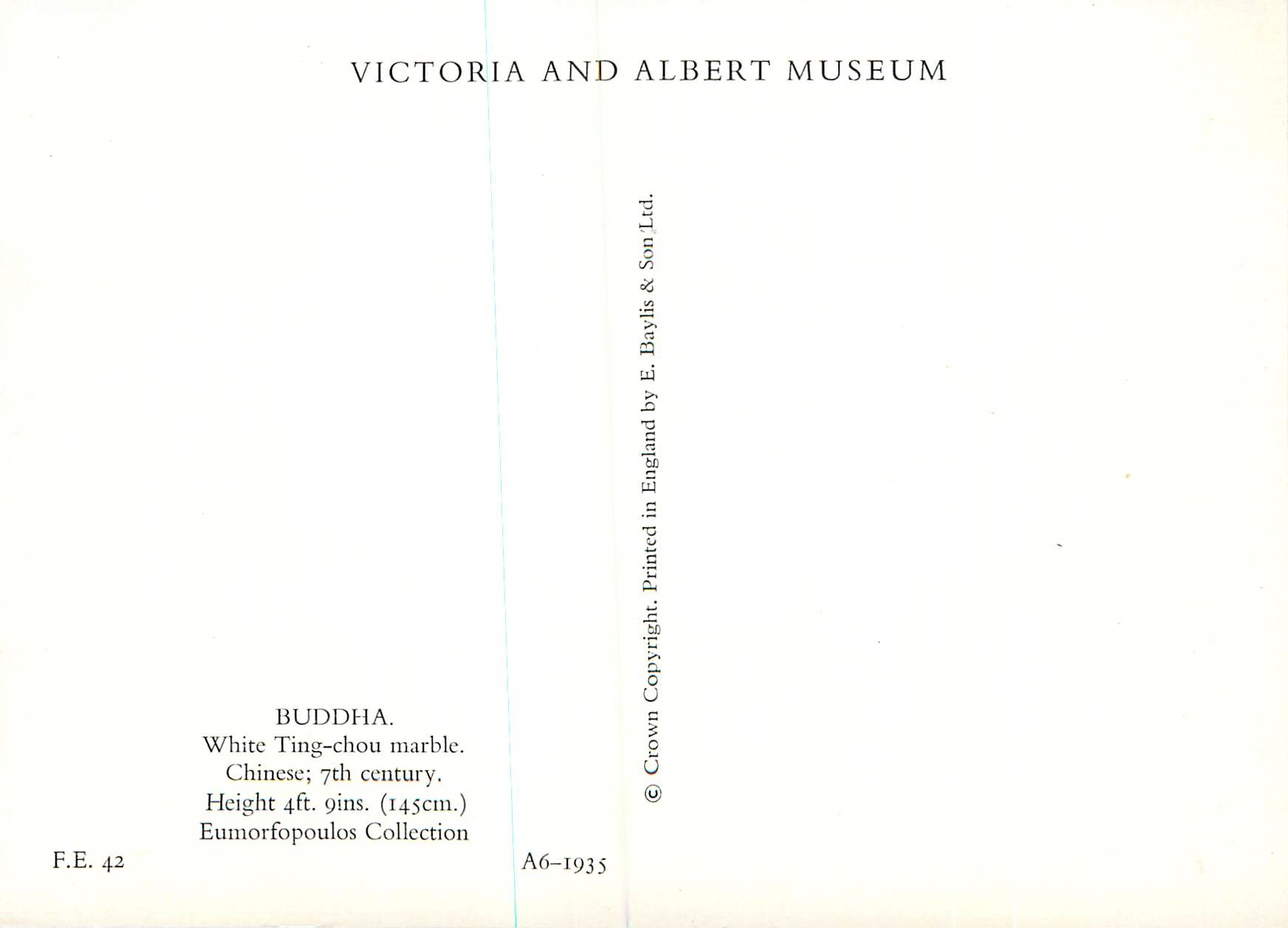 CPM Buddha White ting chou marble Victoria and Albert Museum  Chine China — Rückseite