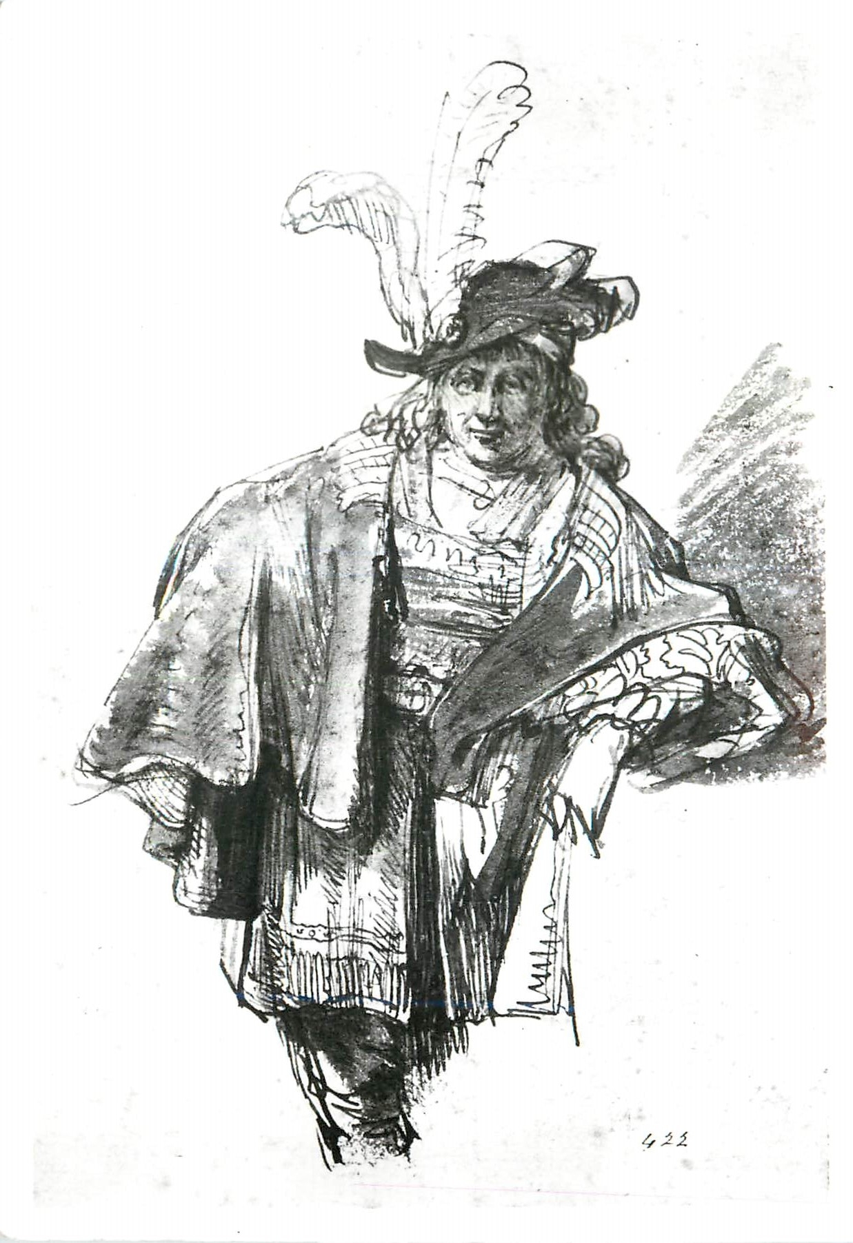 CPM Rembrandt Portrait of a youngman in plumed hat Victoria and Albert Museum 