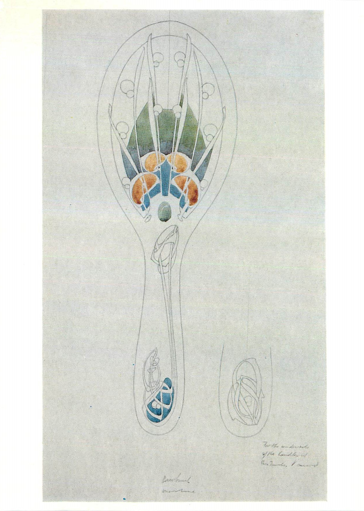 CPM Design for a hairbrush with enamel decoration Victoria and Albert Museum 