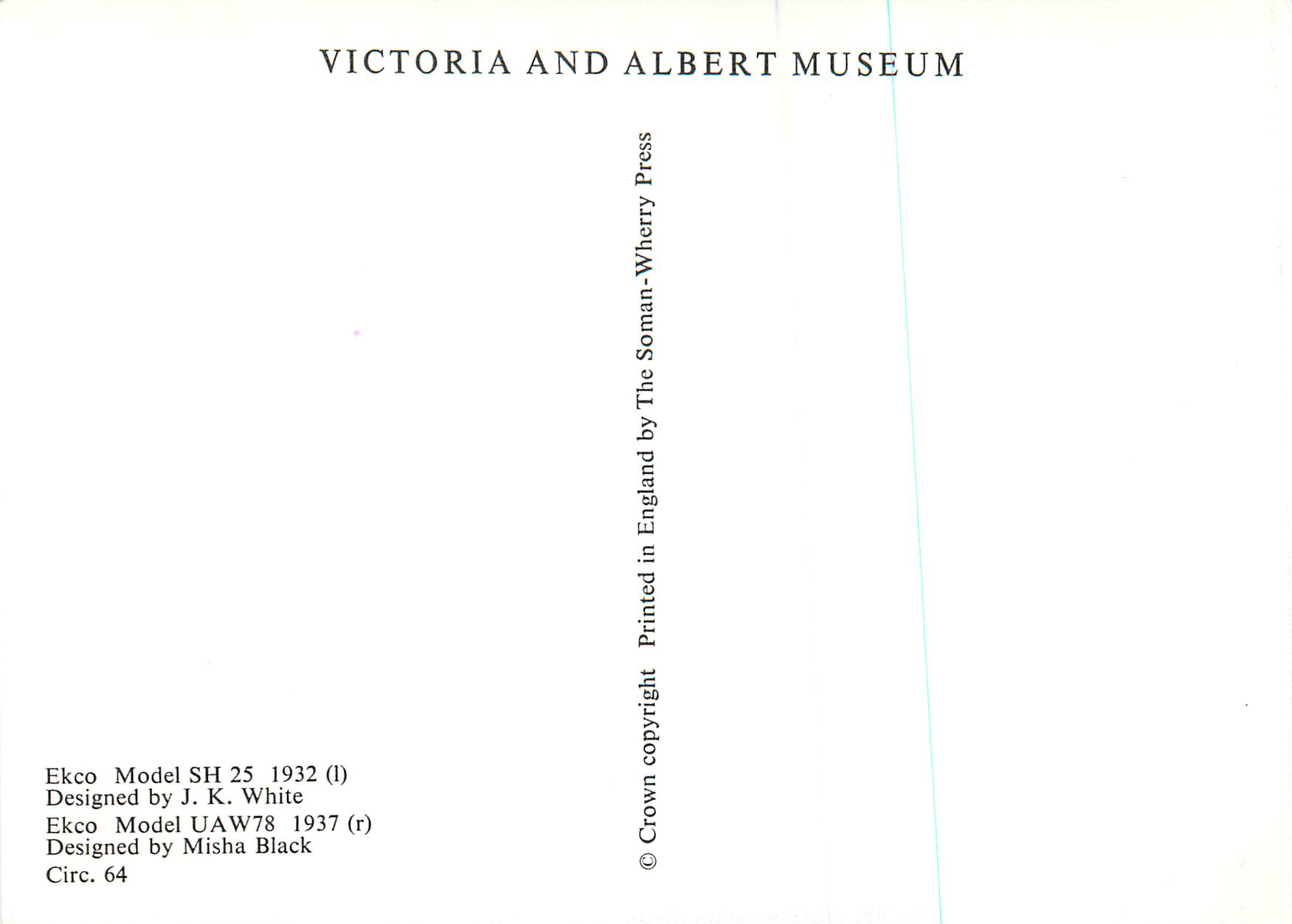 CPM Ecko Designed by Misha Black Victoria and Albert Museum Misha Black Radio — Rückseite