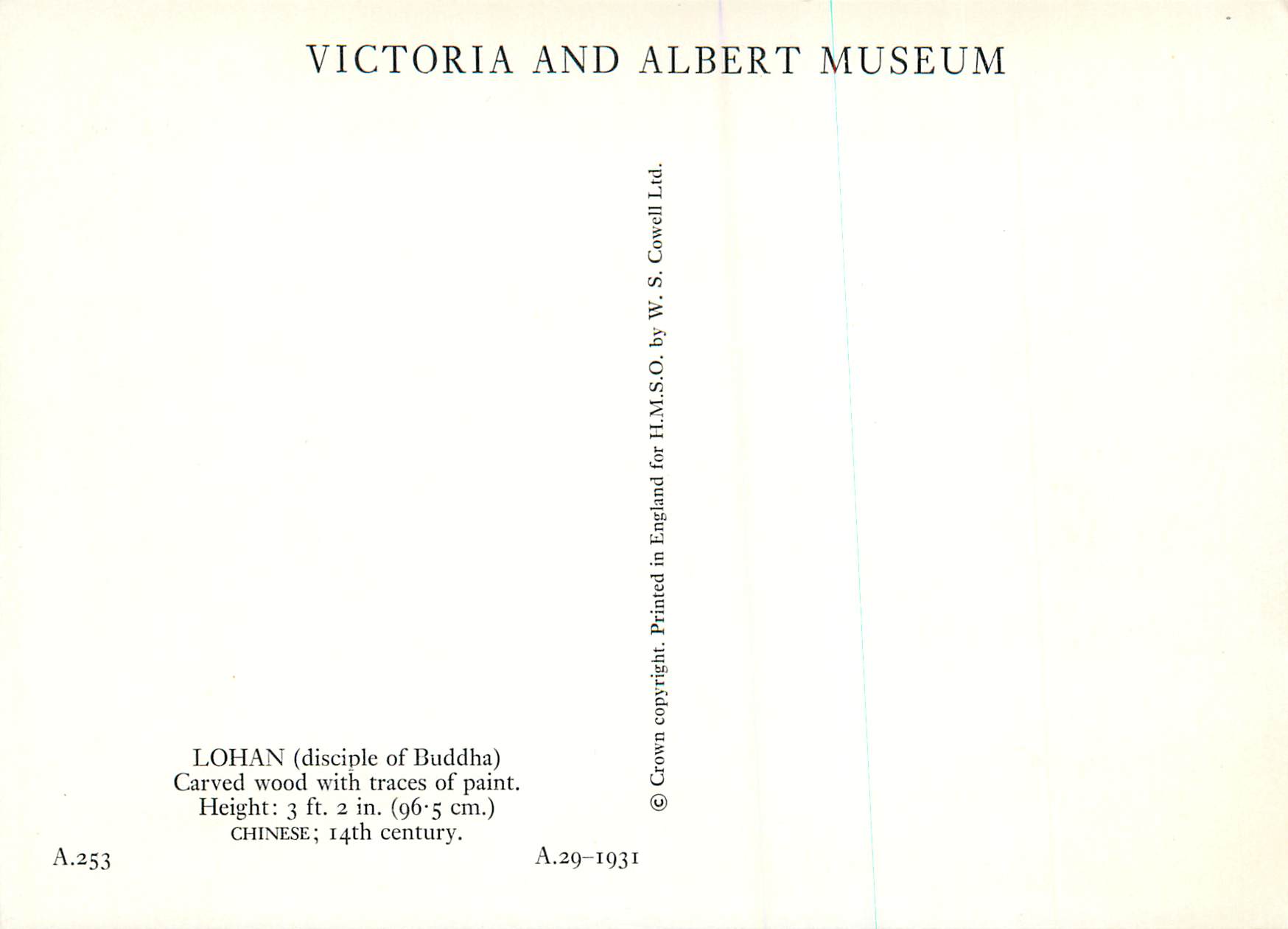 CPM Lohan Disciple of Buddha Victoria and Albert Museum Chine China — Verso