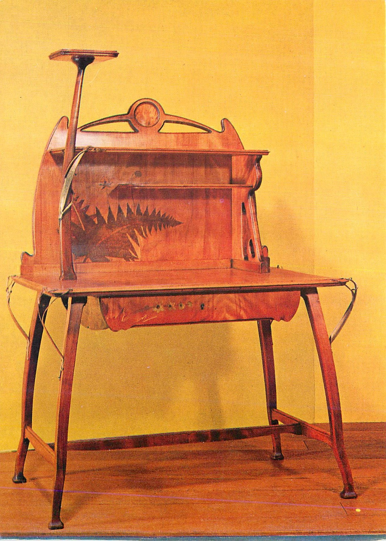 CPM Desk Marquetry of various woods with brass mounts Victoria and Albert Museum Medlicott