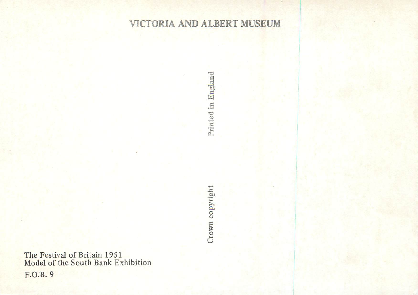 CPM The Festival of Britain Model of the South Bank Exhibition Victoria and Albert Museum South Bank exhibition — Back