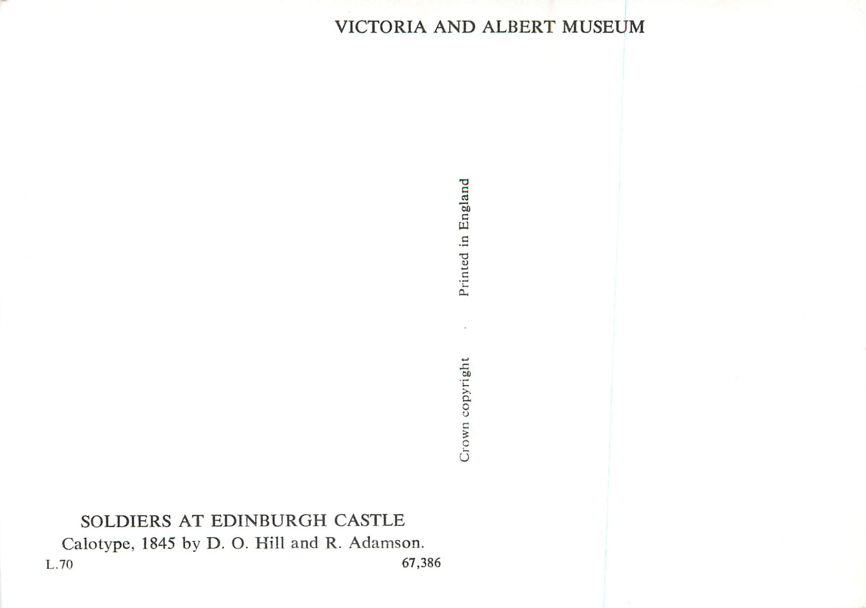 CPM Soldiers at Edinburgh Castle Victoria and Albert Museum  — Rückseite