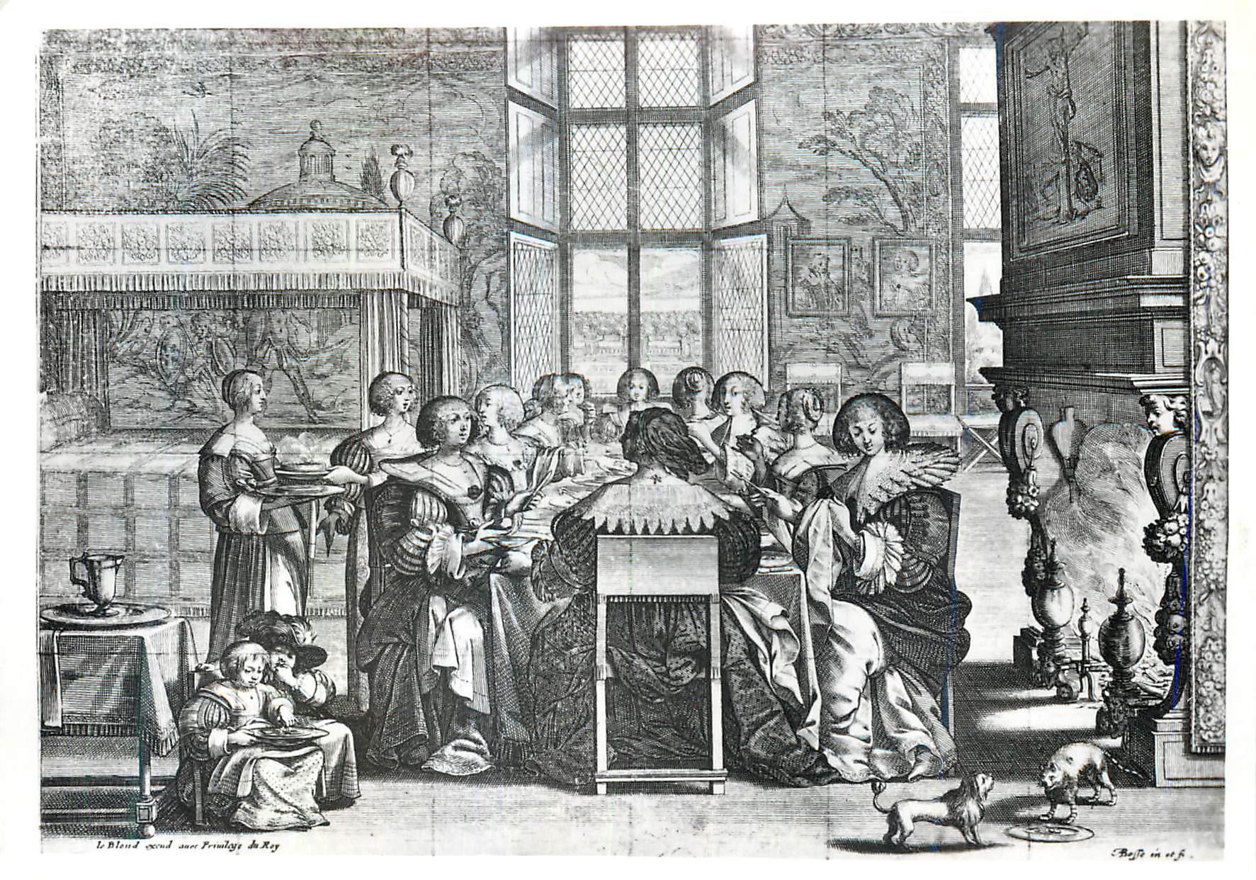 CPM Abraham Bosse Les Femmes a Table en l Absence de leurs Maris Victoria and Albert Museum 