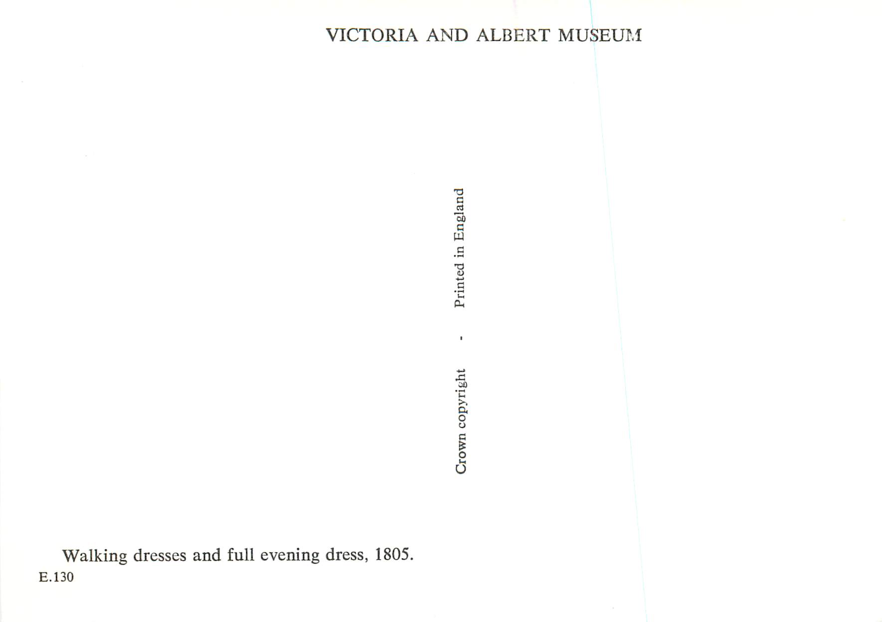CPM Walking dresses and full evening dress Victoria and Albert Museum  — Rückseite