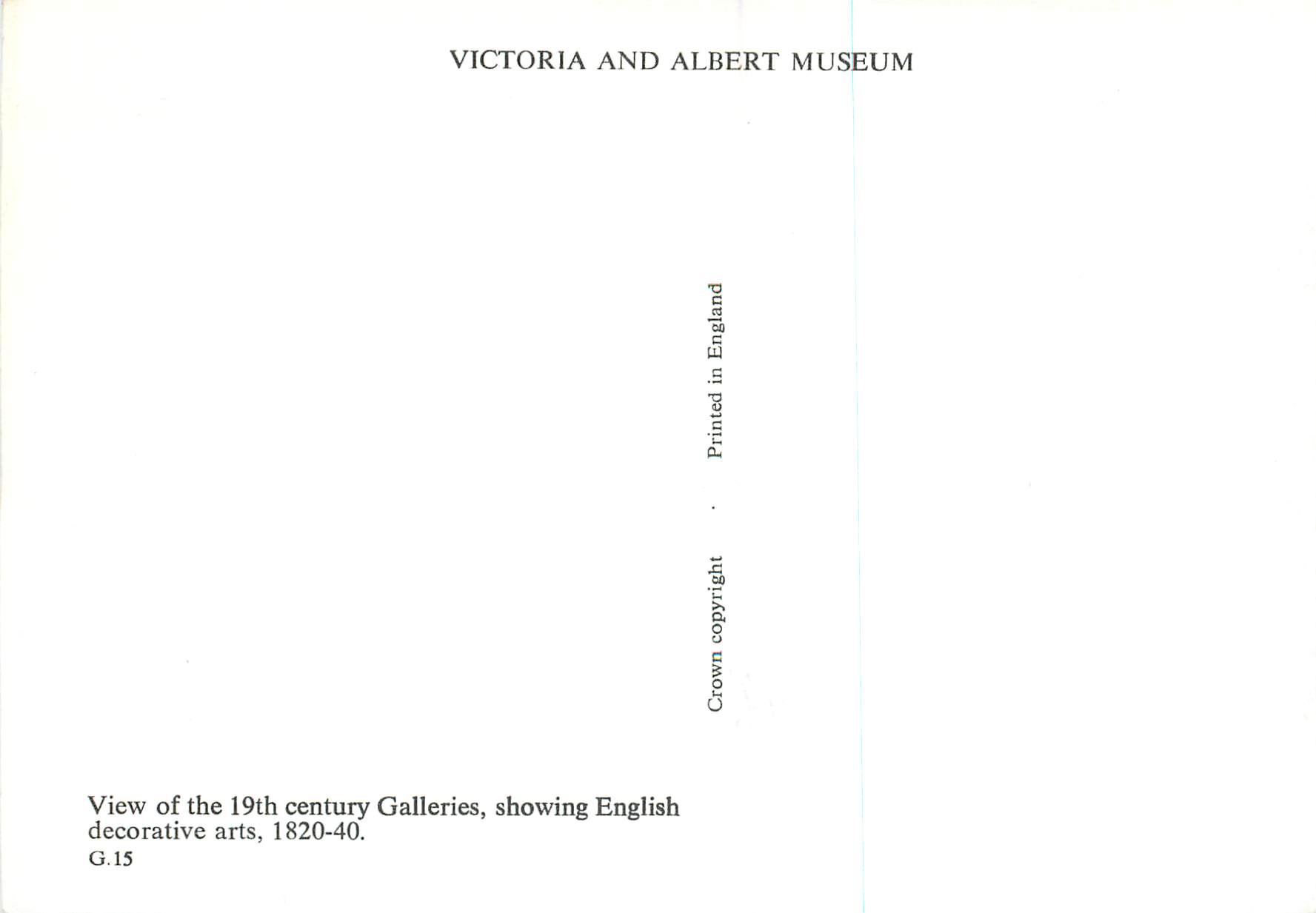 CPM View of Galleries showing decorative arts Victoria and Albert Museum  — Rückseite