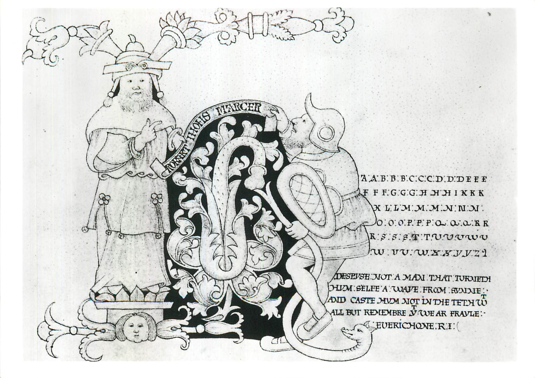 CPM Letter H from a manuscript writing book Victoria and Albert Museum Noel Garnier
