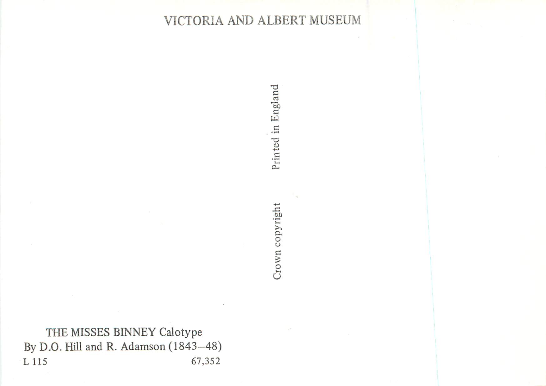 CPM The Misses Binney Calotype Victoria and Albert Museum DO Hill and R Adamson — Verso