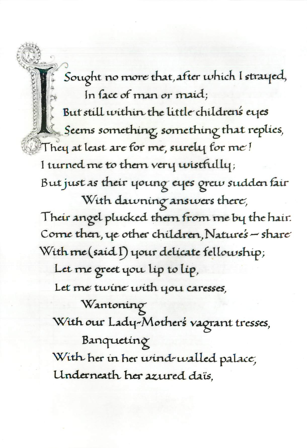 CPM Page from The Hound of Heaven  by Francis Thompson Victoria and Albert Museum 