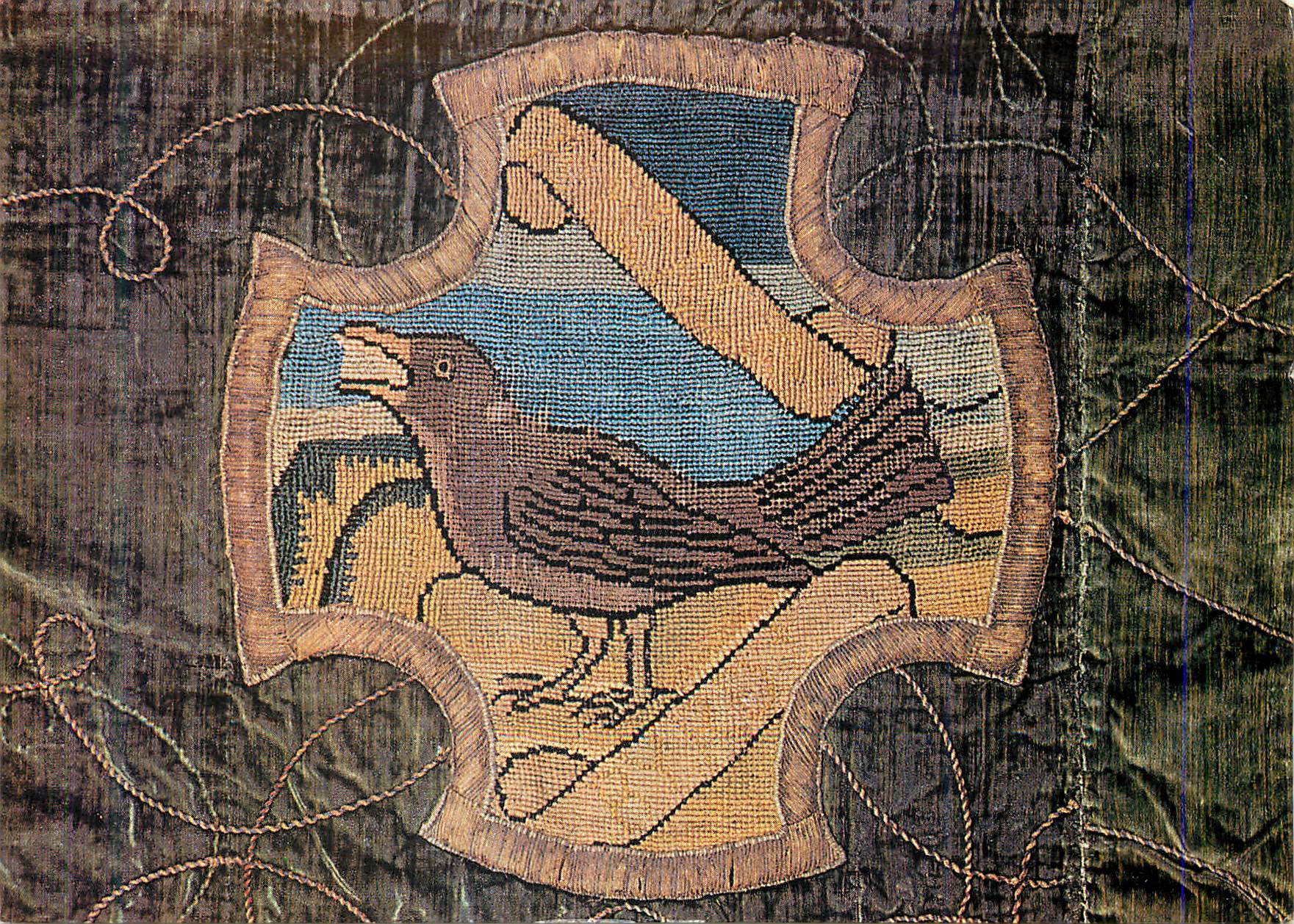 CPM A Black Byrd Detail of one of the hangings embroidered by Mary Queen of Scots and Bess of Hardwick Victoria and Albe
