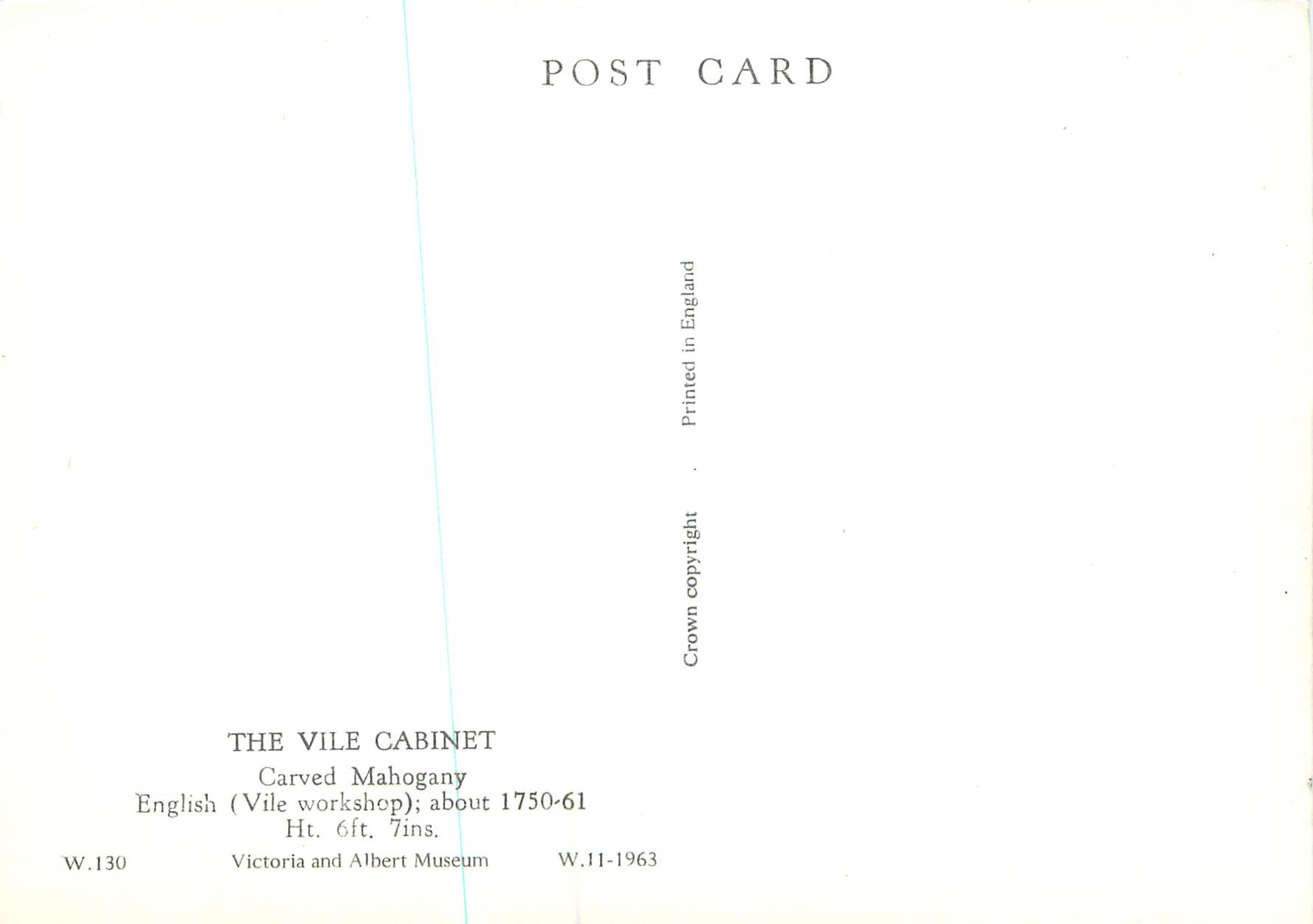 CPM The Vile Cabinet Carved Mahogany Victoria and Albert Museum  — Rückseite